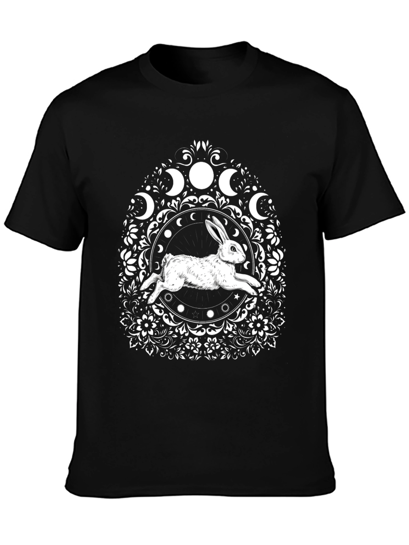 Rabbit Moon Phases Graphic T-Shirt