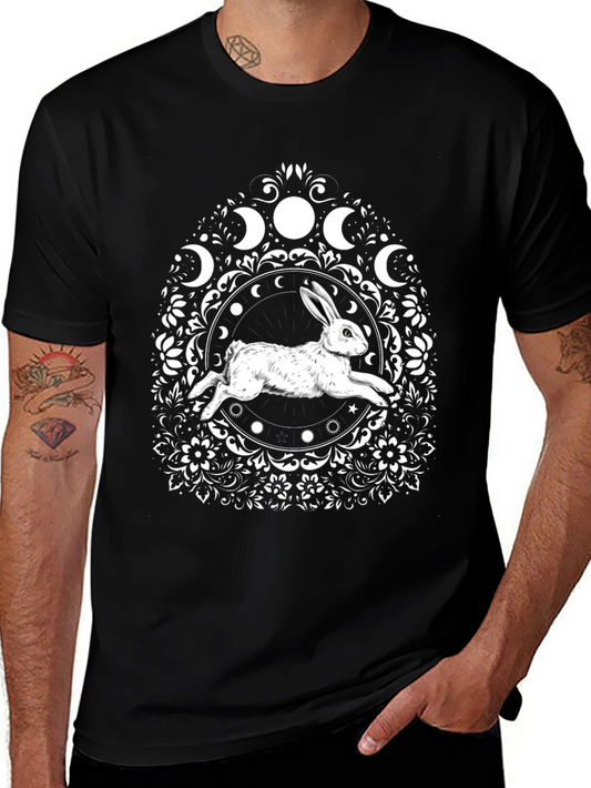 Rabbit Moon Phases Graphic T-Shirt