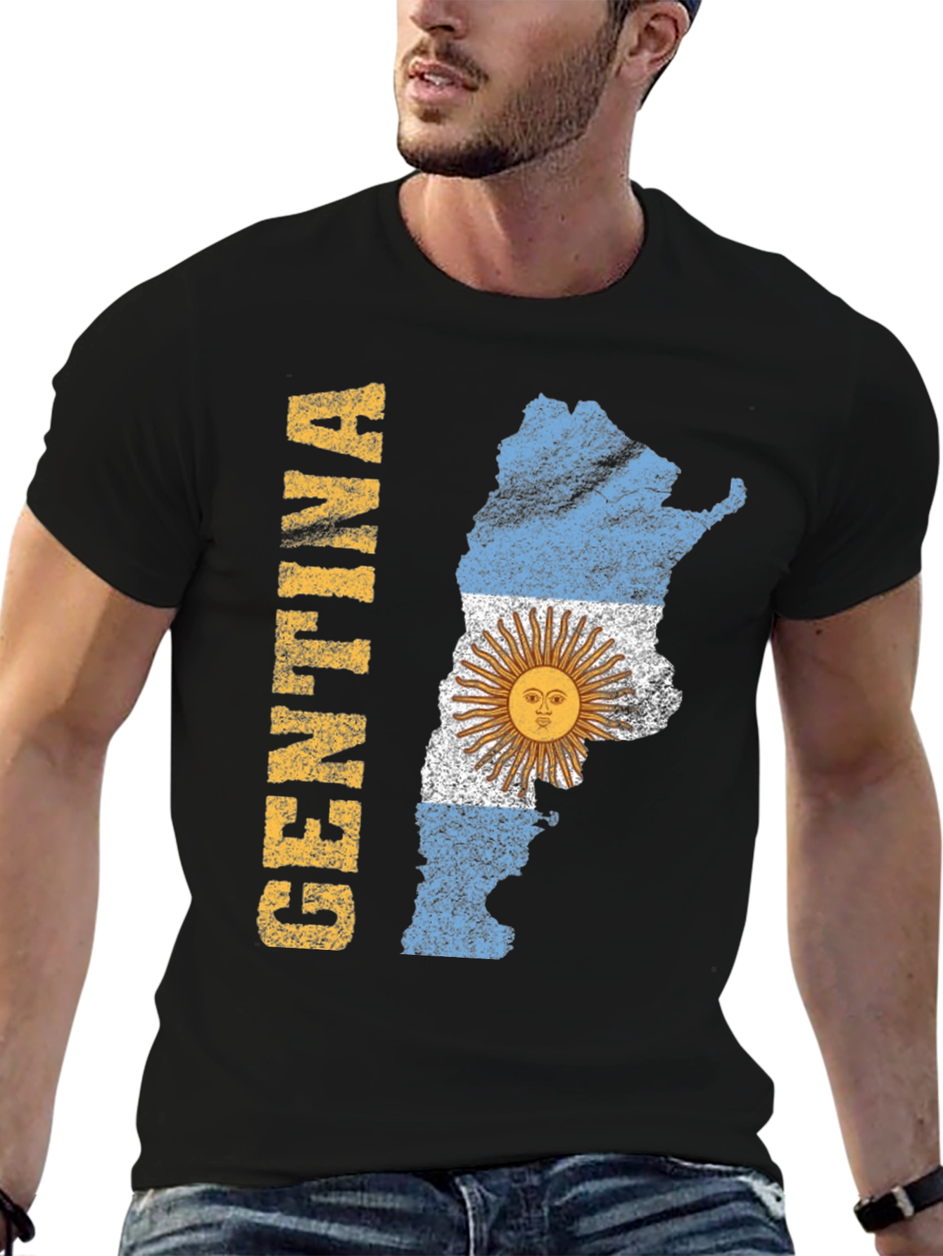 Argentina Flag Map Graphic T-Shirt