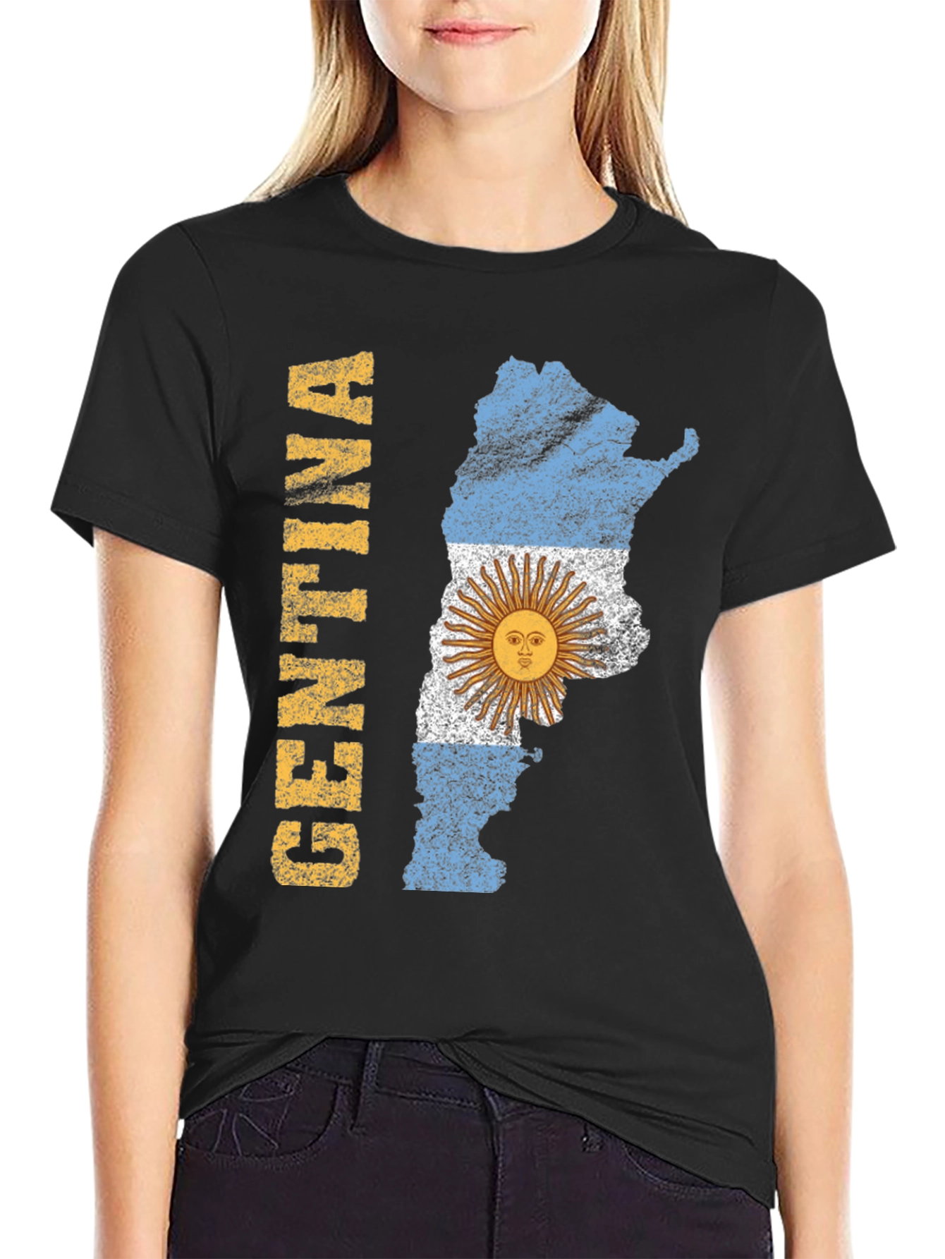 Argentina Flag Map Graphic T-Shirt