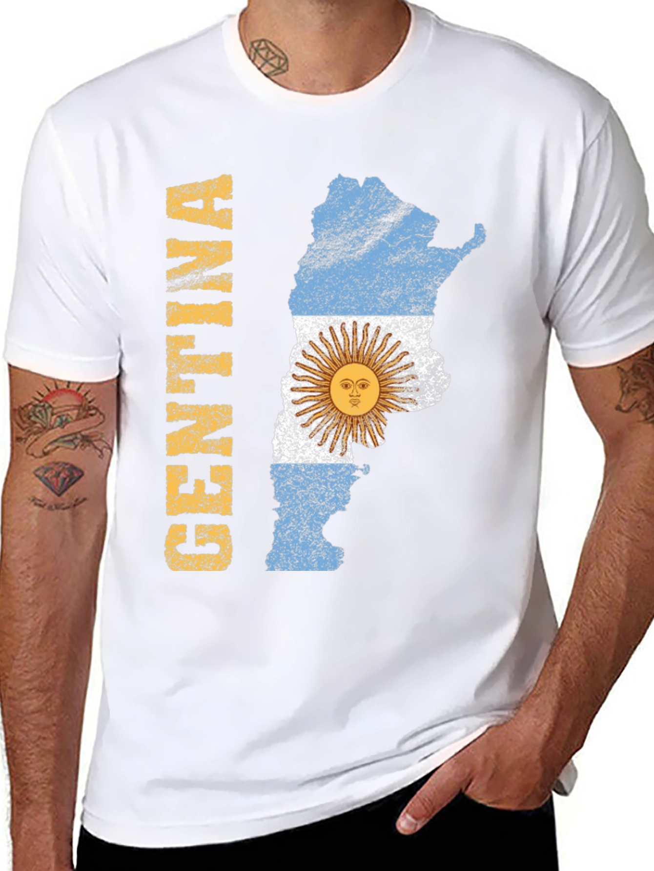 Argentina Flag Map Graphic T-Shirt