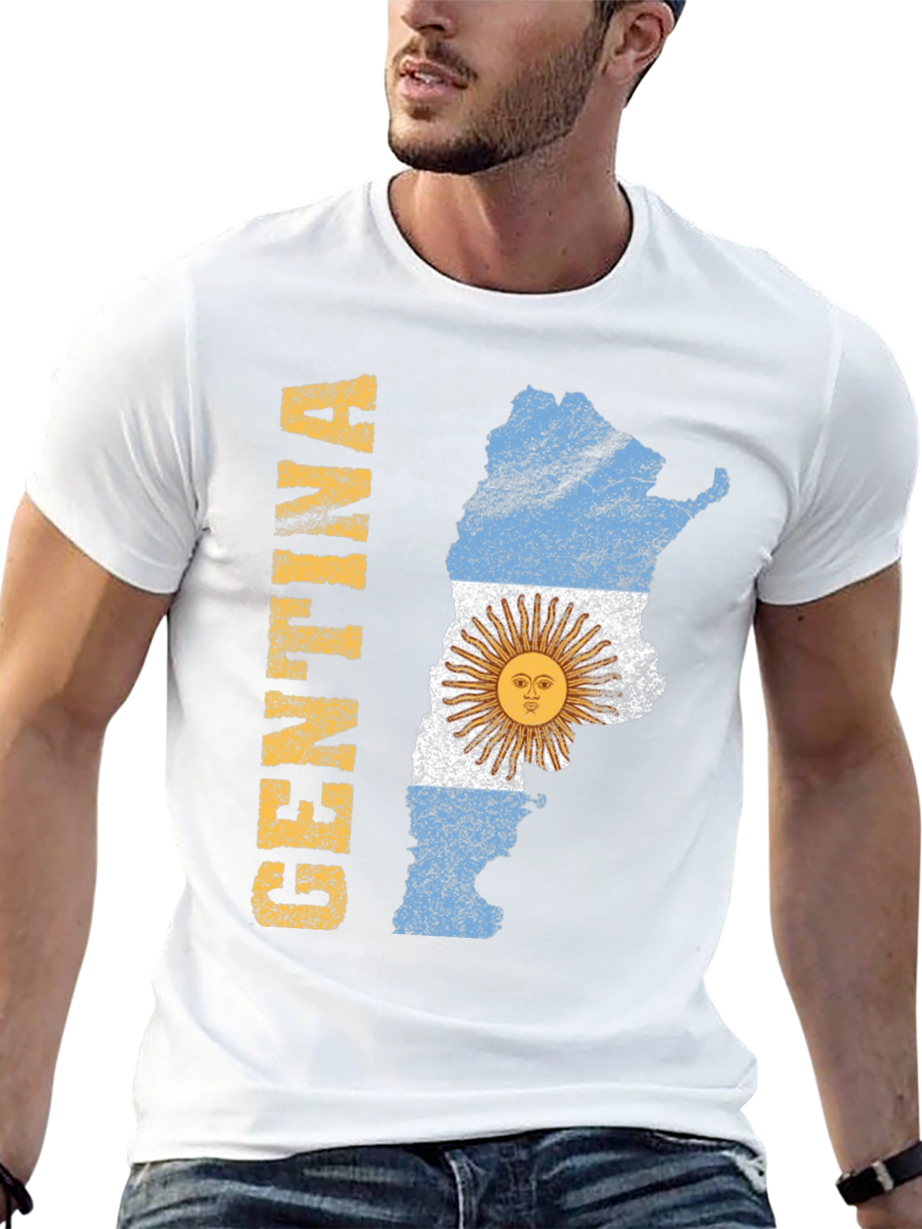 Argentina Flag Map Graphic T-Shirt