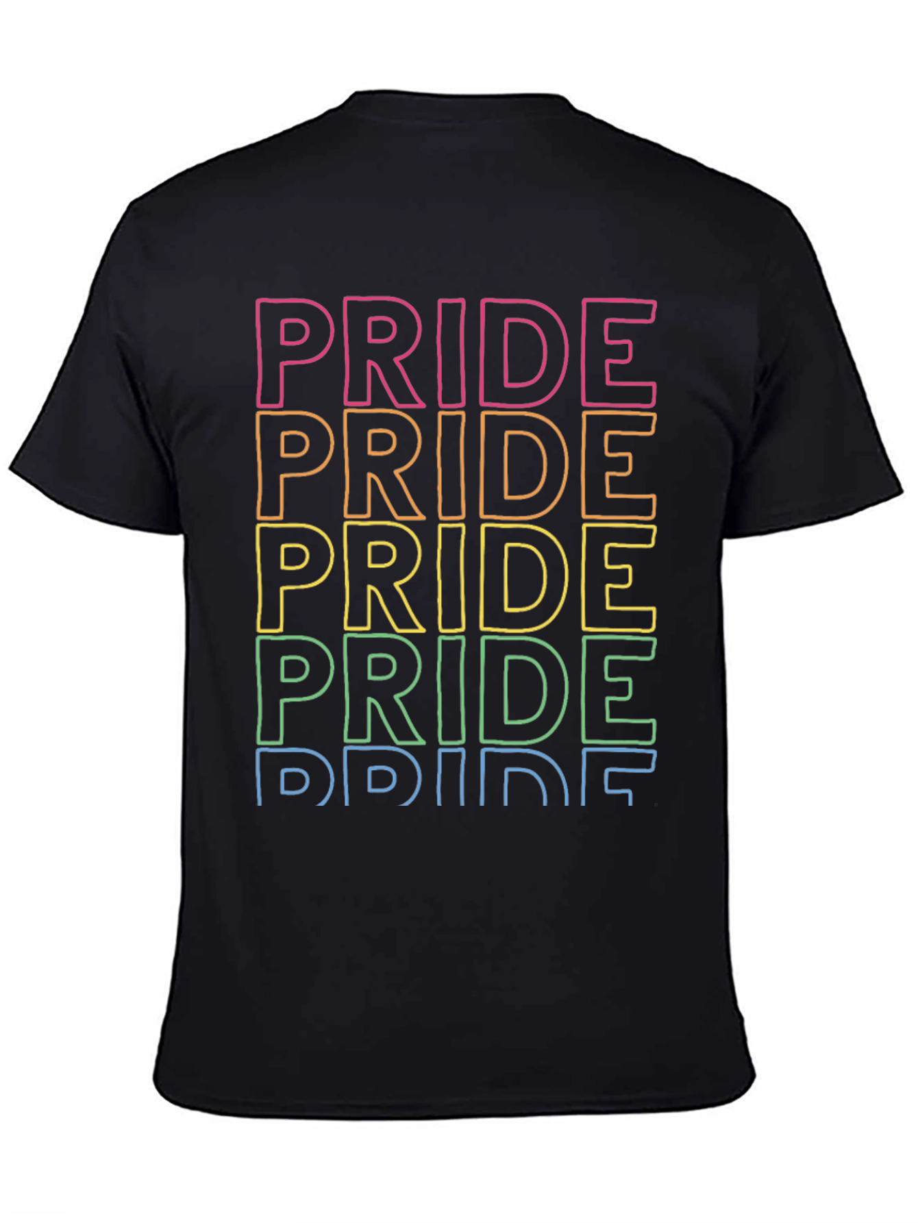 Pride Rainbow Text Graphic Tee - Black