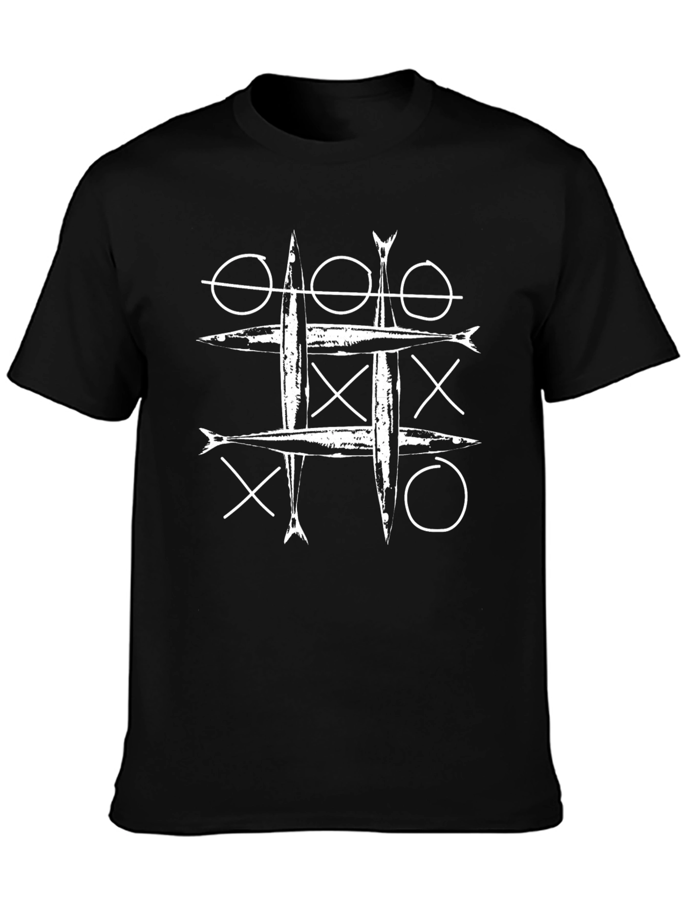Cool Fish Tic-Tac-Toe Graphic T-Shirt