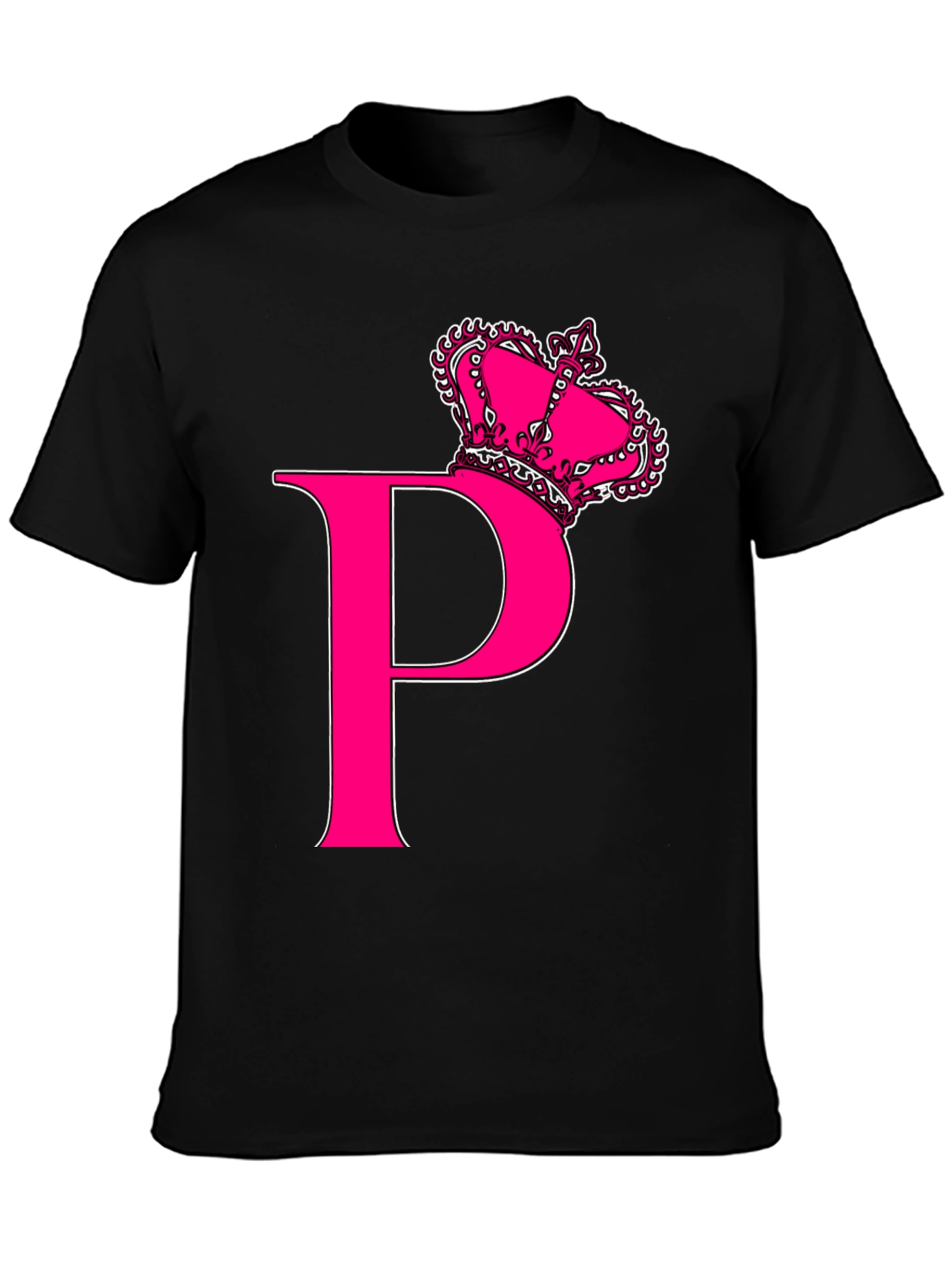 Pink Crown P Black T-Shirt