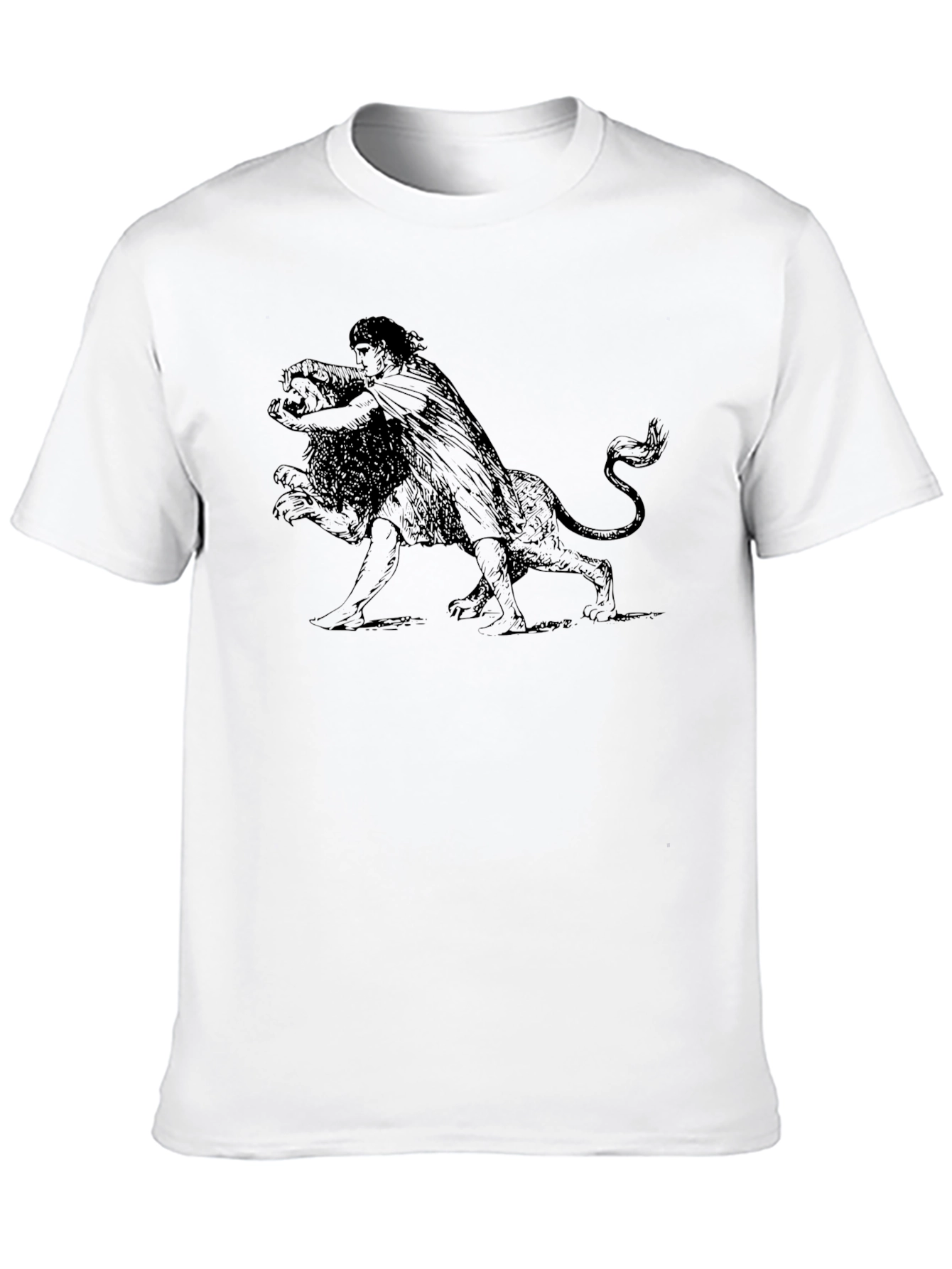 Man Versus Lion Graphic Tee