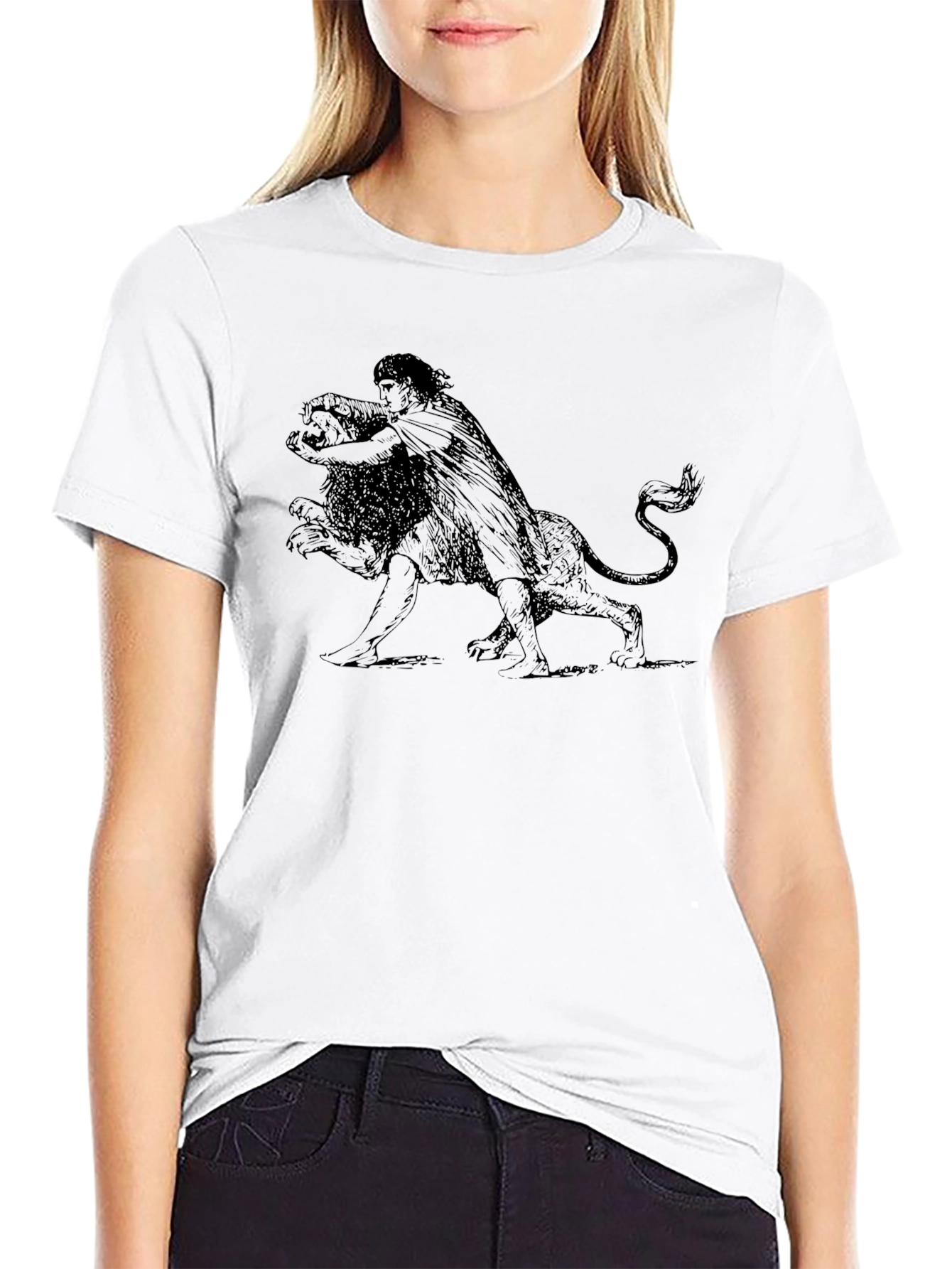 Man Versus Lion Graphic Tee