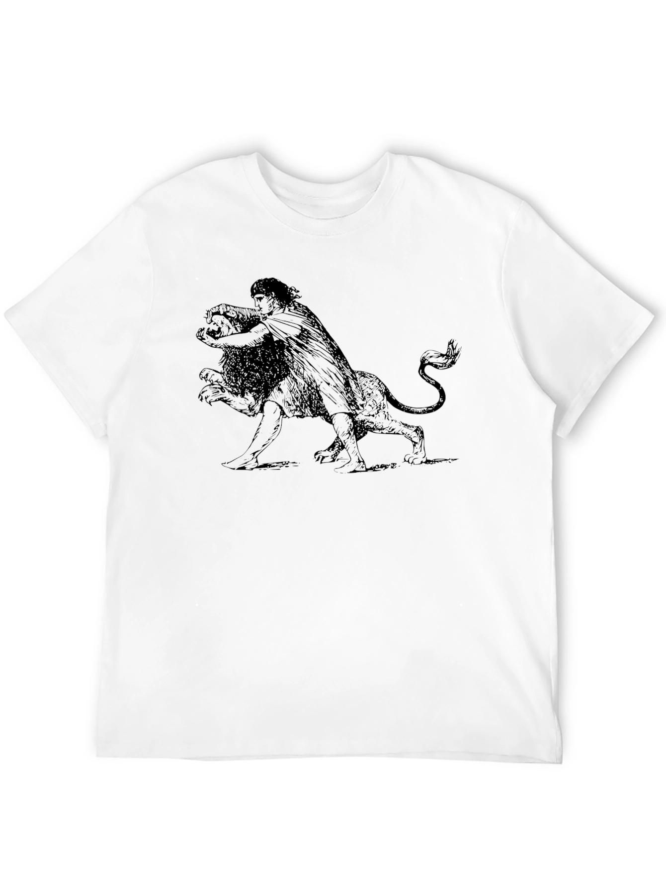 Man Versus Lion Graphic Tee
