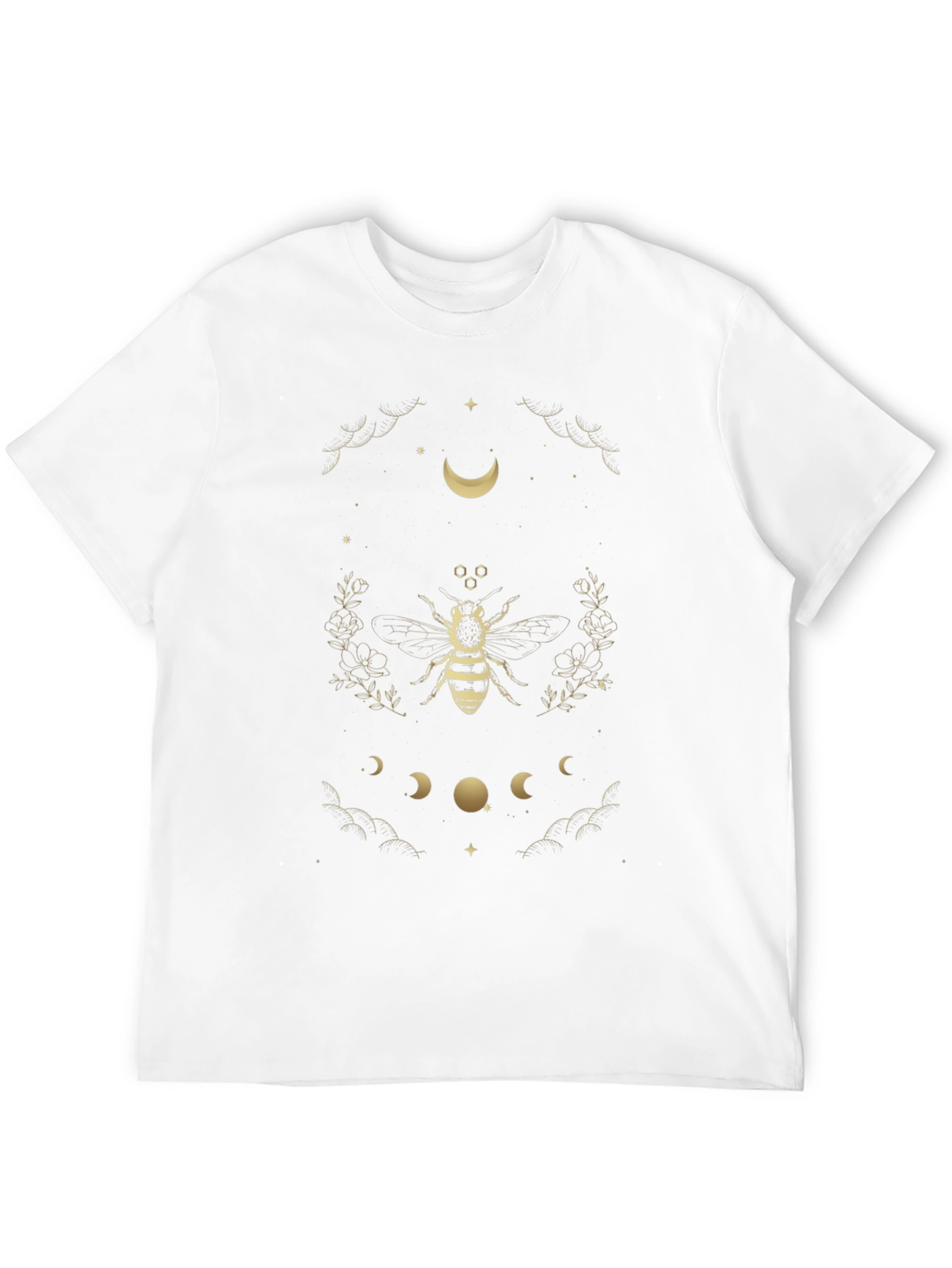Celestial Bee Graphic Tee - Black Cotton T-Shirt