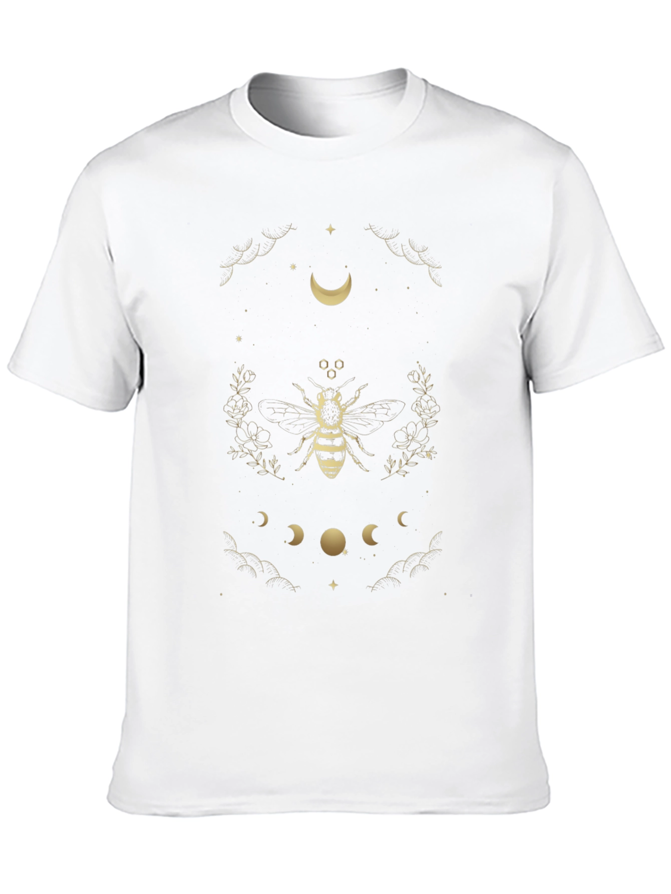 Celestial Bee Graphic Tee - Black Cotton T-Shirt