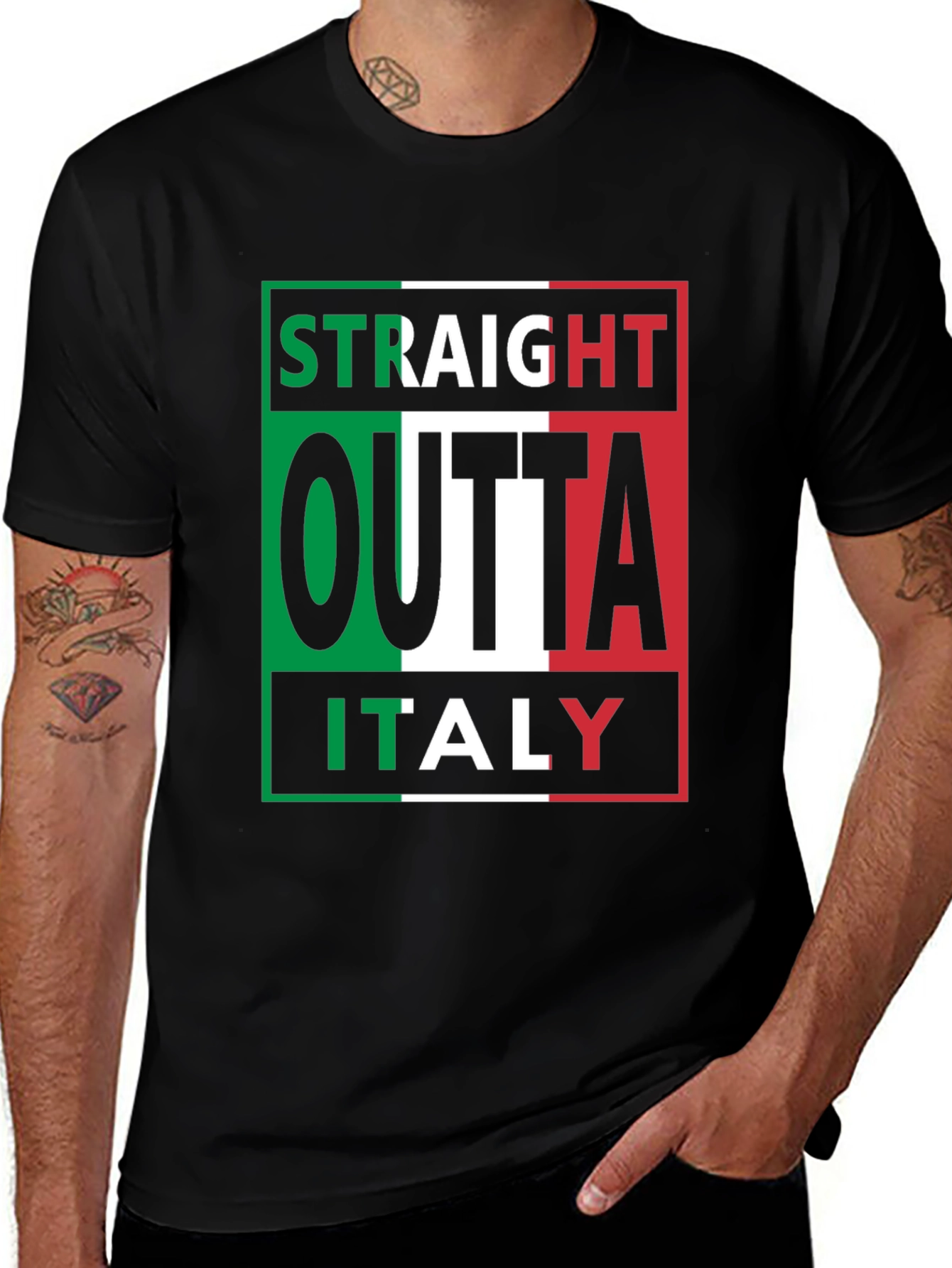 Straight Outta Italy Black T-Shirt