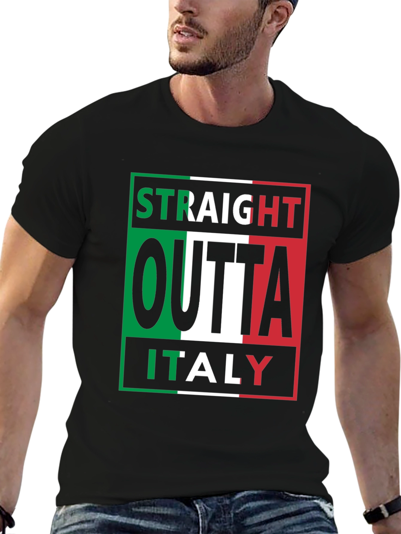 Straight Outta Italy Black T-Shirt