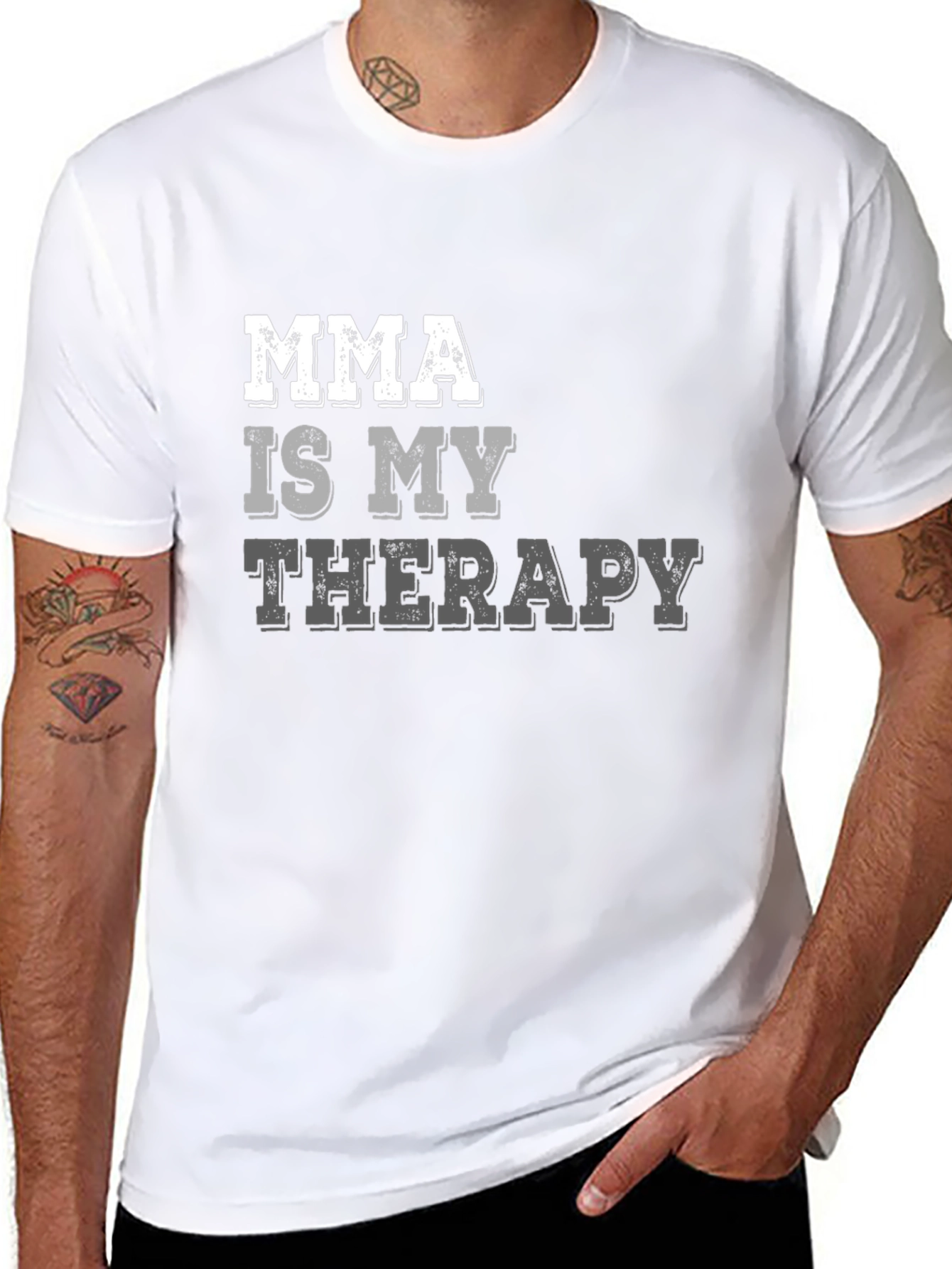 MMA is My Therapy Black T-Shirt
