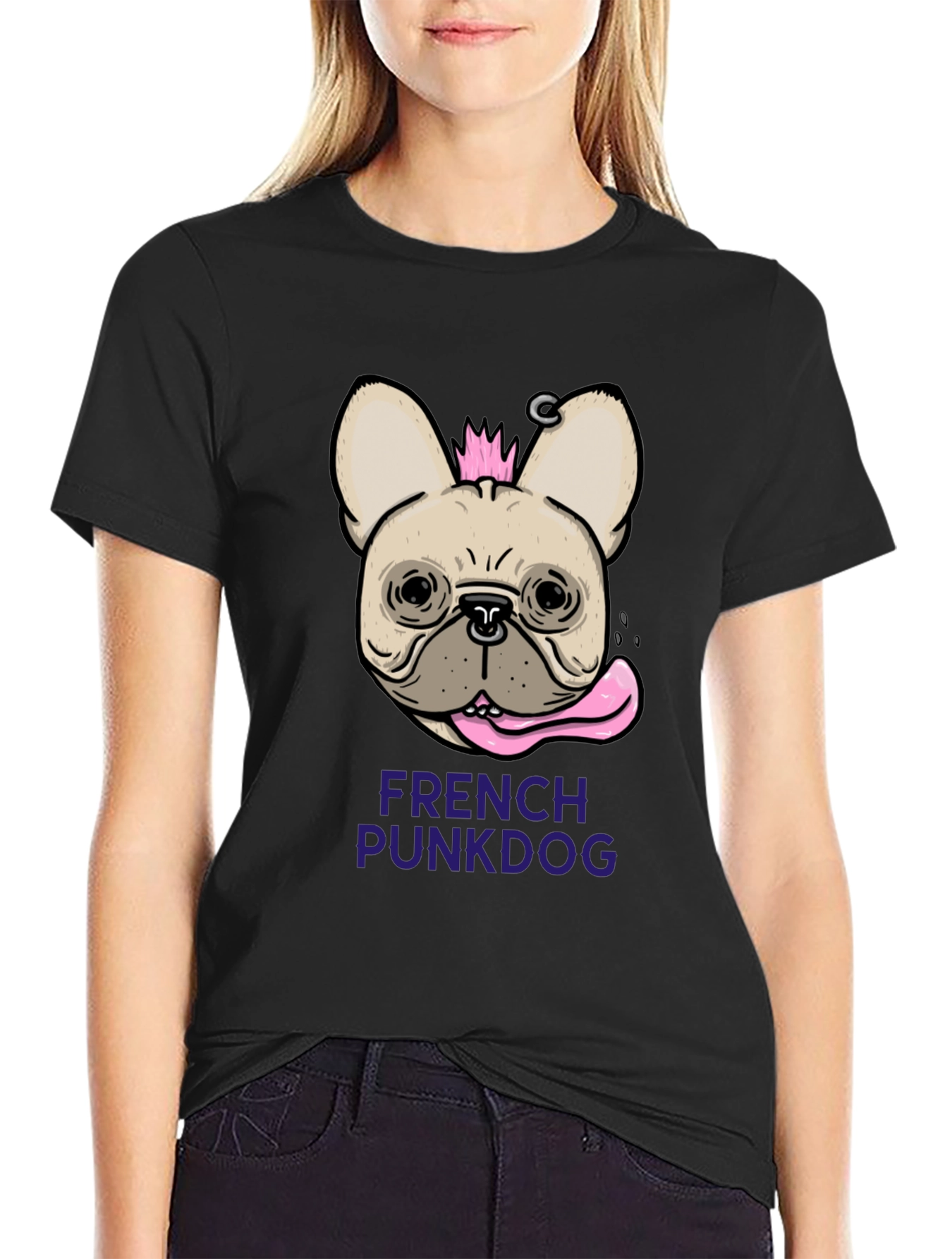 French Punk Dog T-Shirt - Unique Graphic Tee