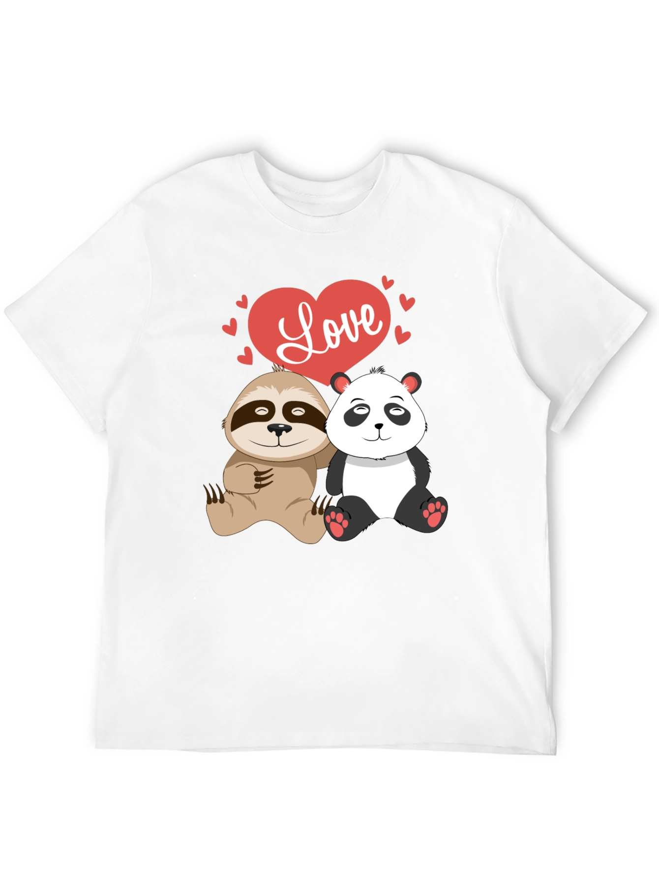 Love Sloth & Panda Graphic T-Shirt