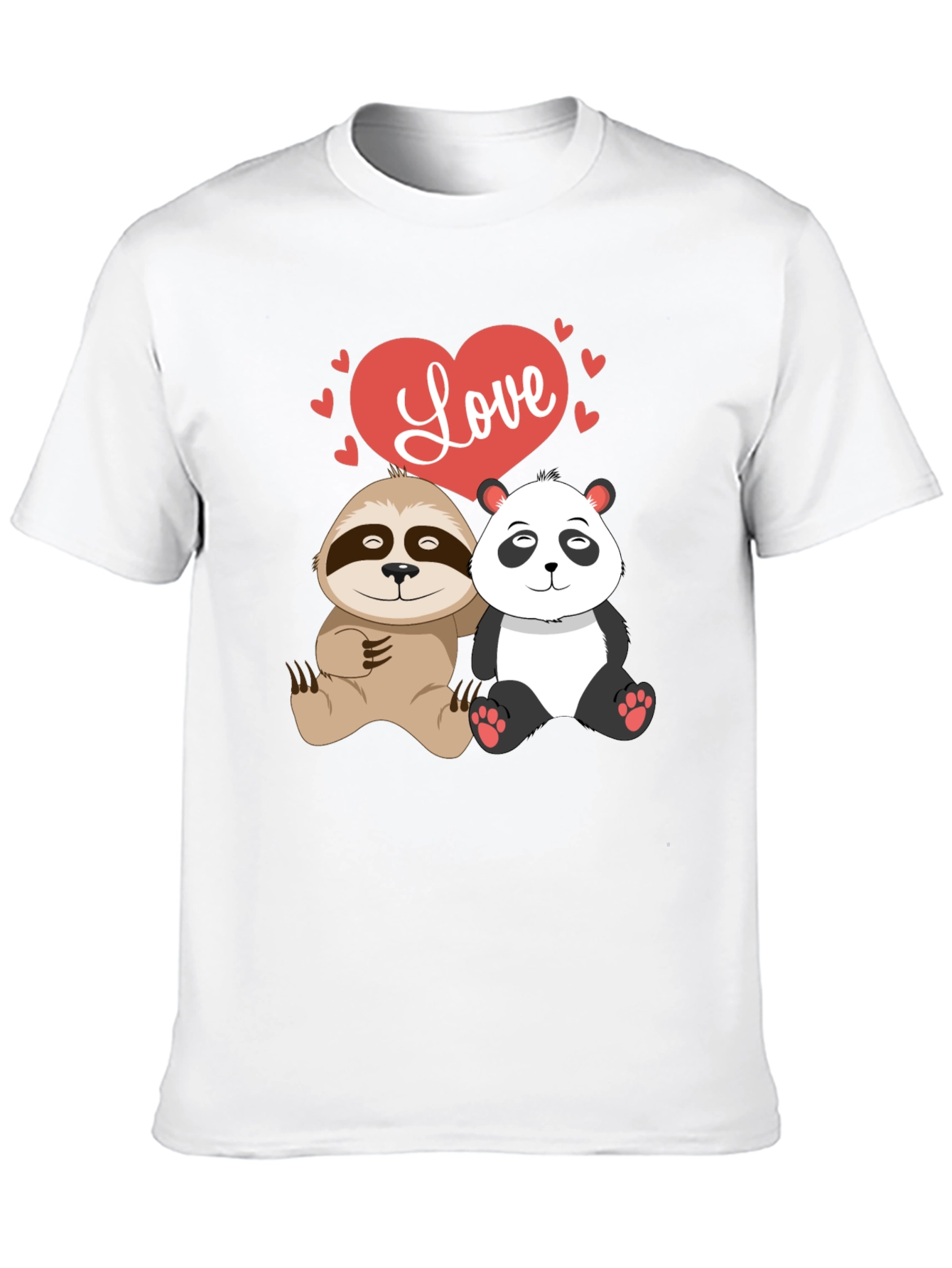 Love Sloth & Panda Graphic T-Shirt