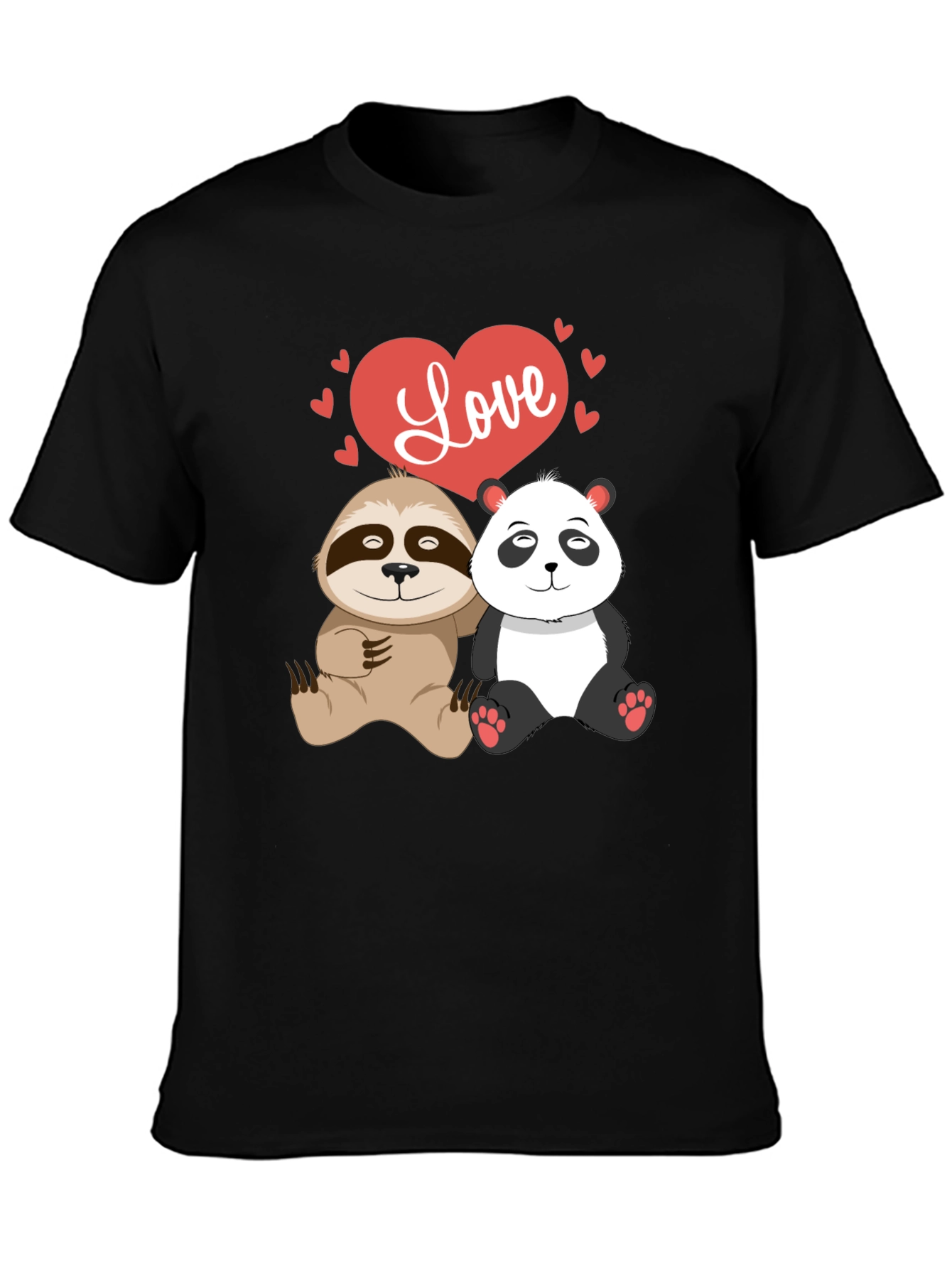 Love Sloth & Panda Graphic T-Shirt
