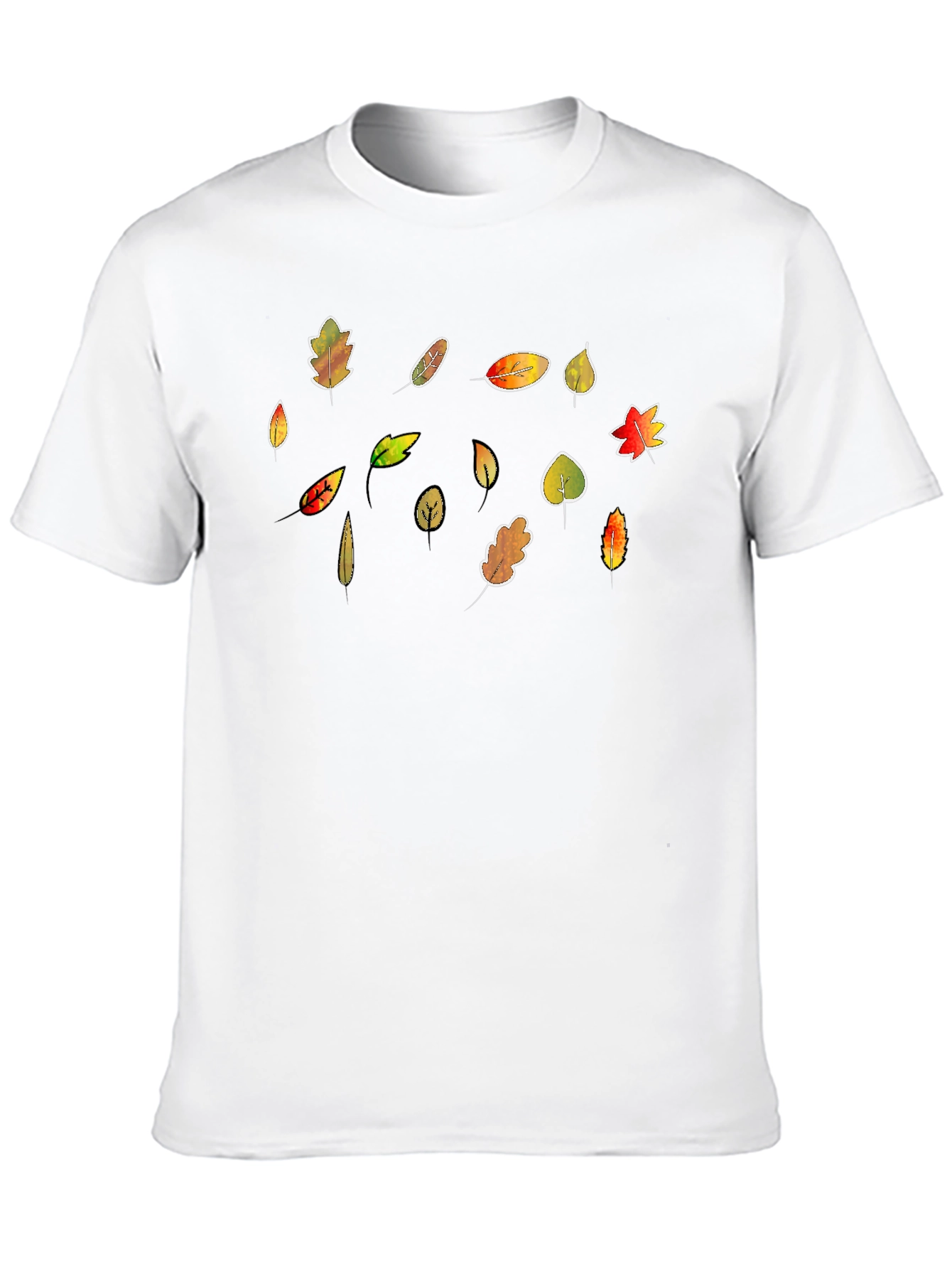 Autumn Leaves T-Shirt - Black Cotton Tee