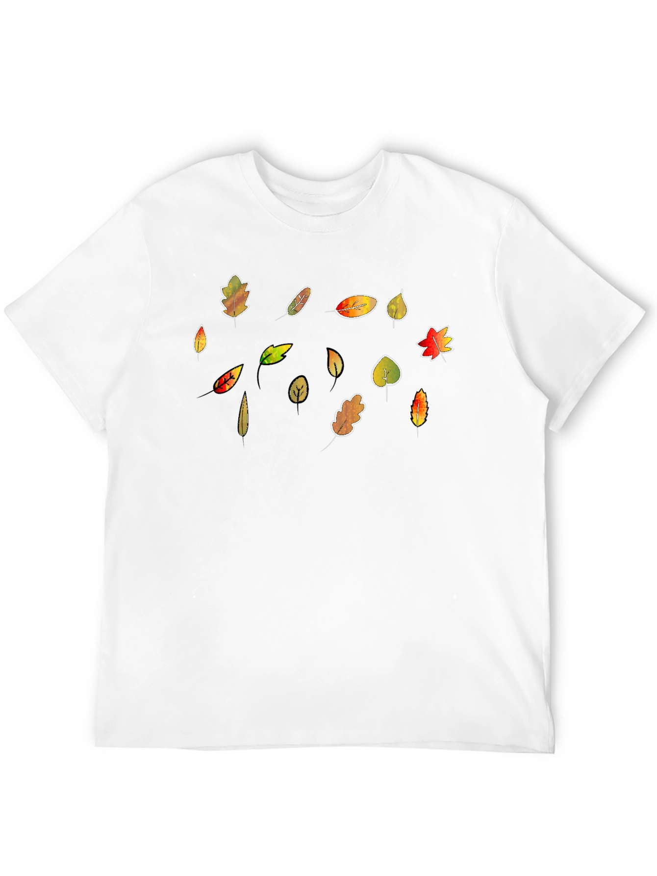 Autumn Leaves T-Shirt - Black Cotton Tee