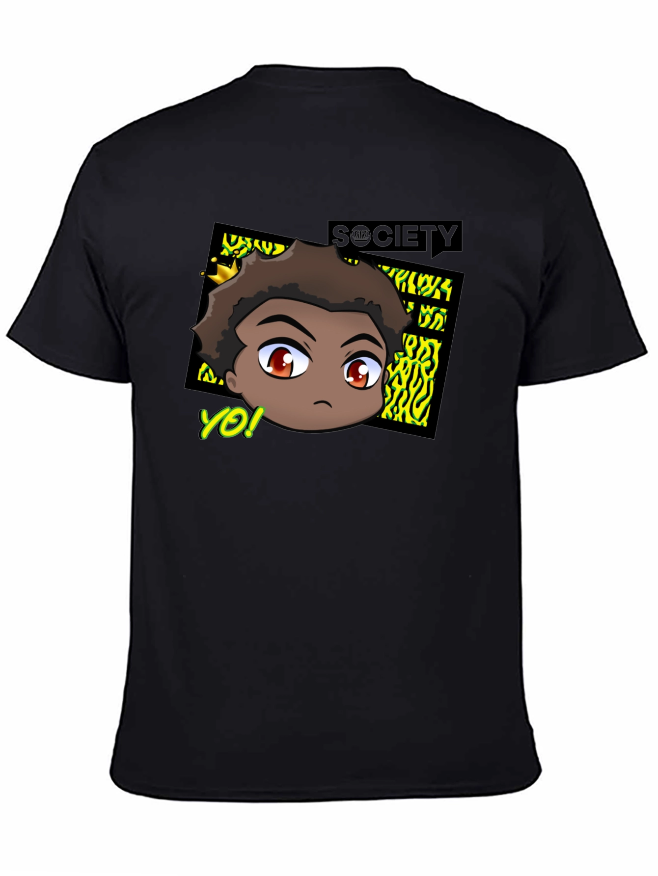 Trendy Anime Graphic Tee - Black