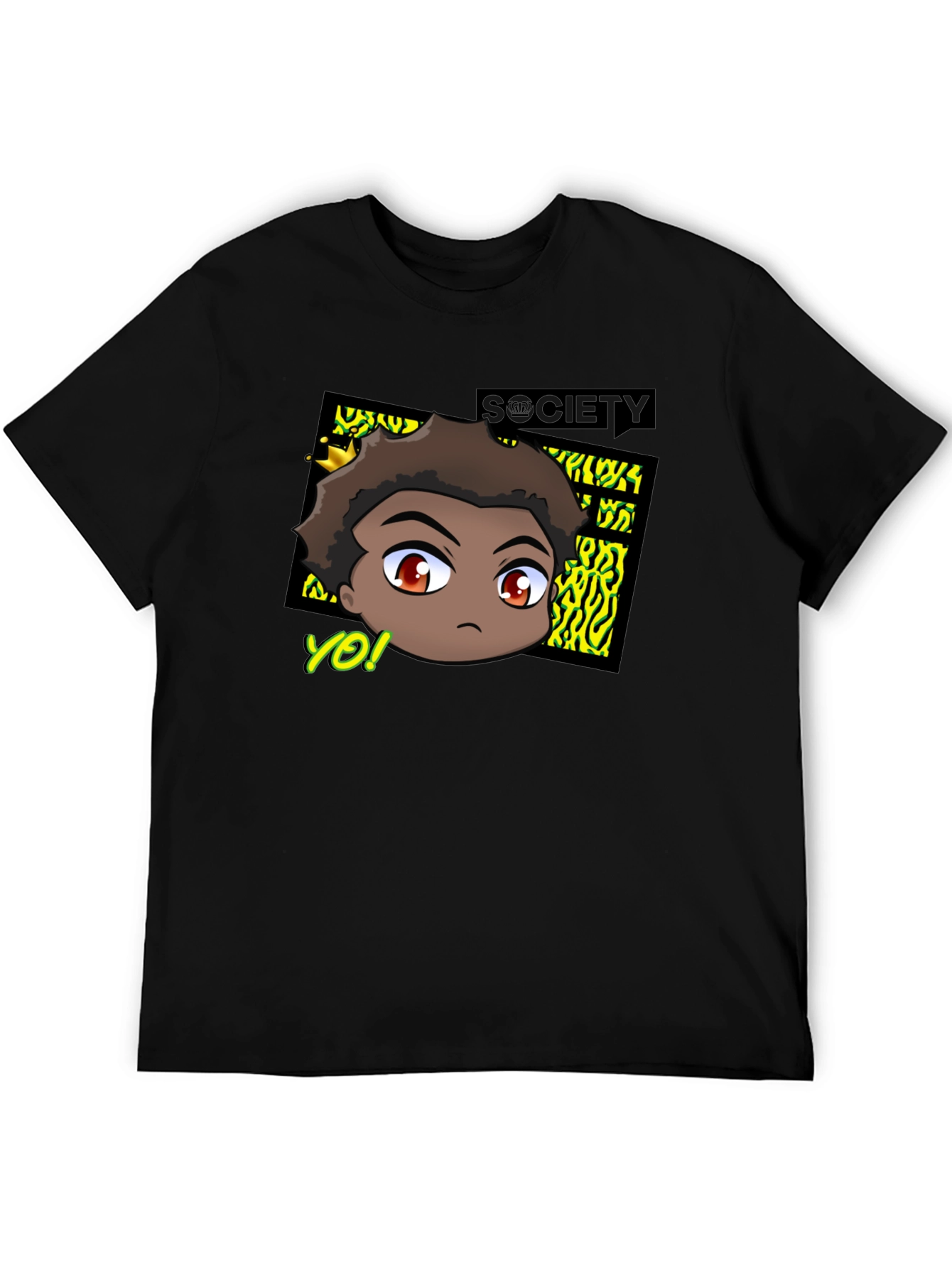 Trendy Anime Graphic Tee - Black