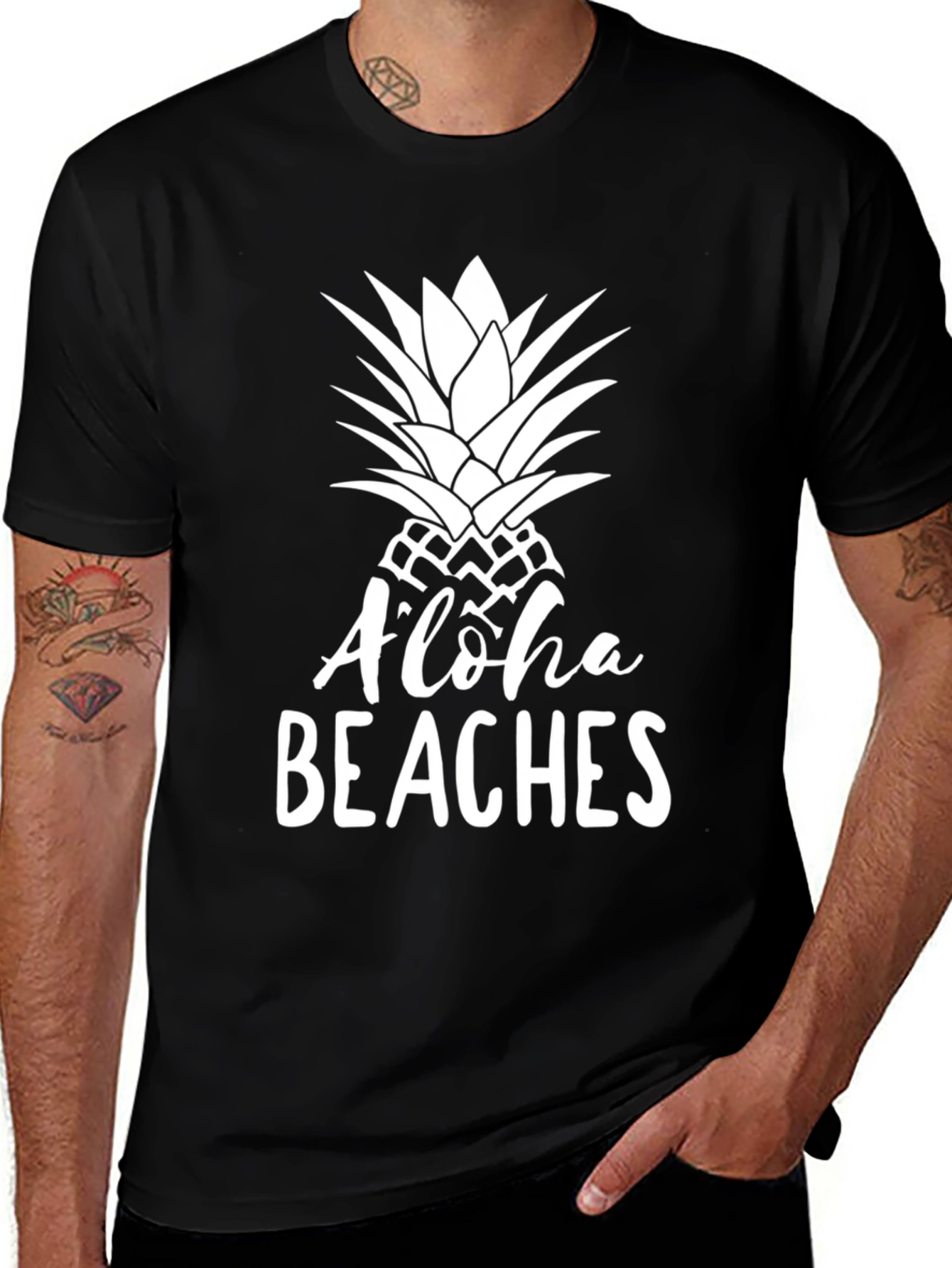 Aloha Beaches Pineapple Graphic T-Shirt