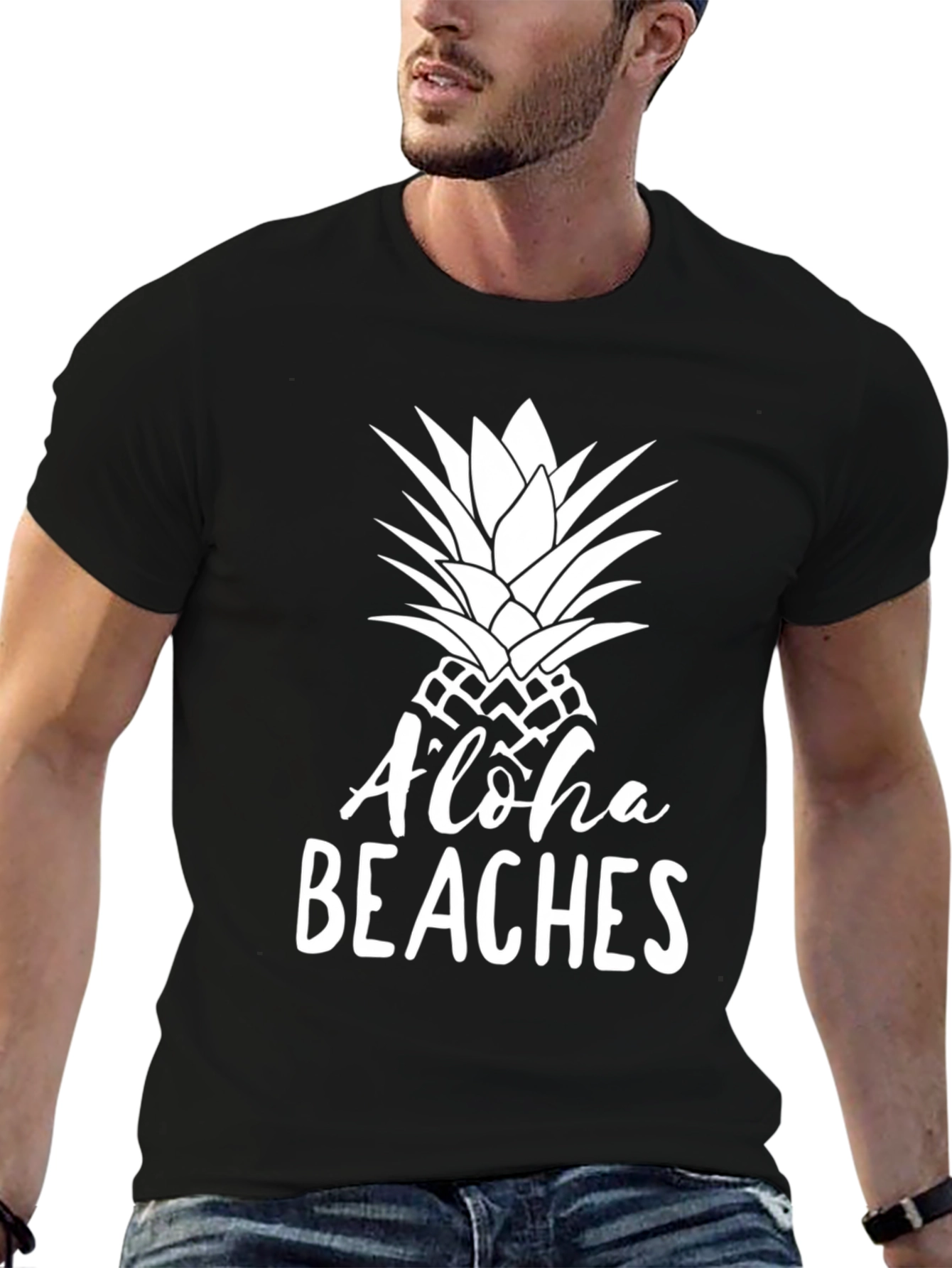Aloha Beaches Pineapple Graphic T-Shirt