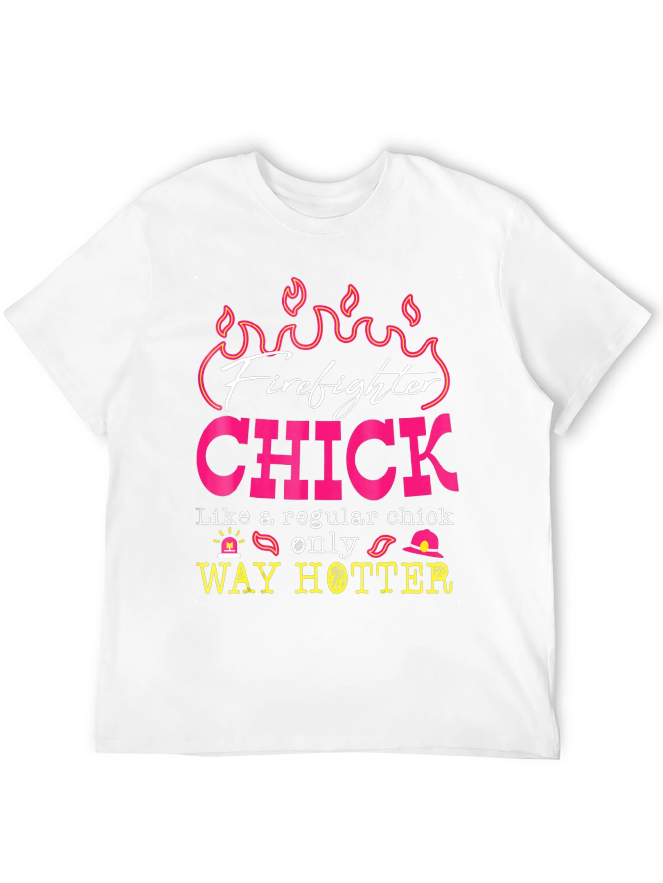Firefighter Chick Graphic Tee - Hot Firefighter Design