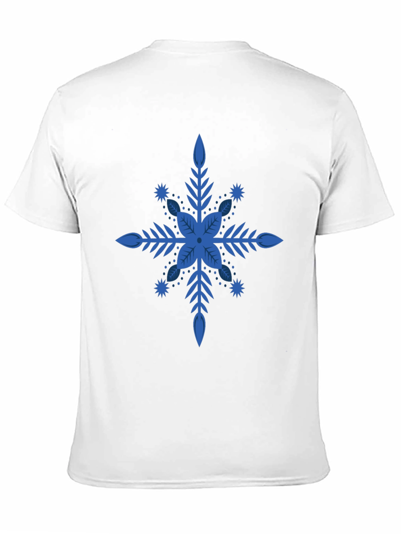 Blue Snowflake Graphic Black T-Shirt