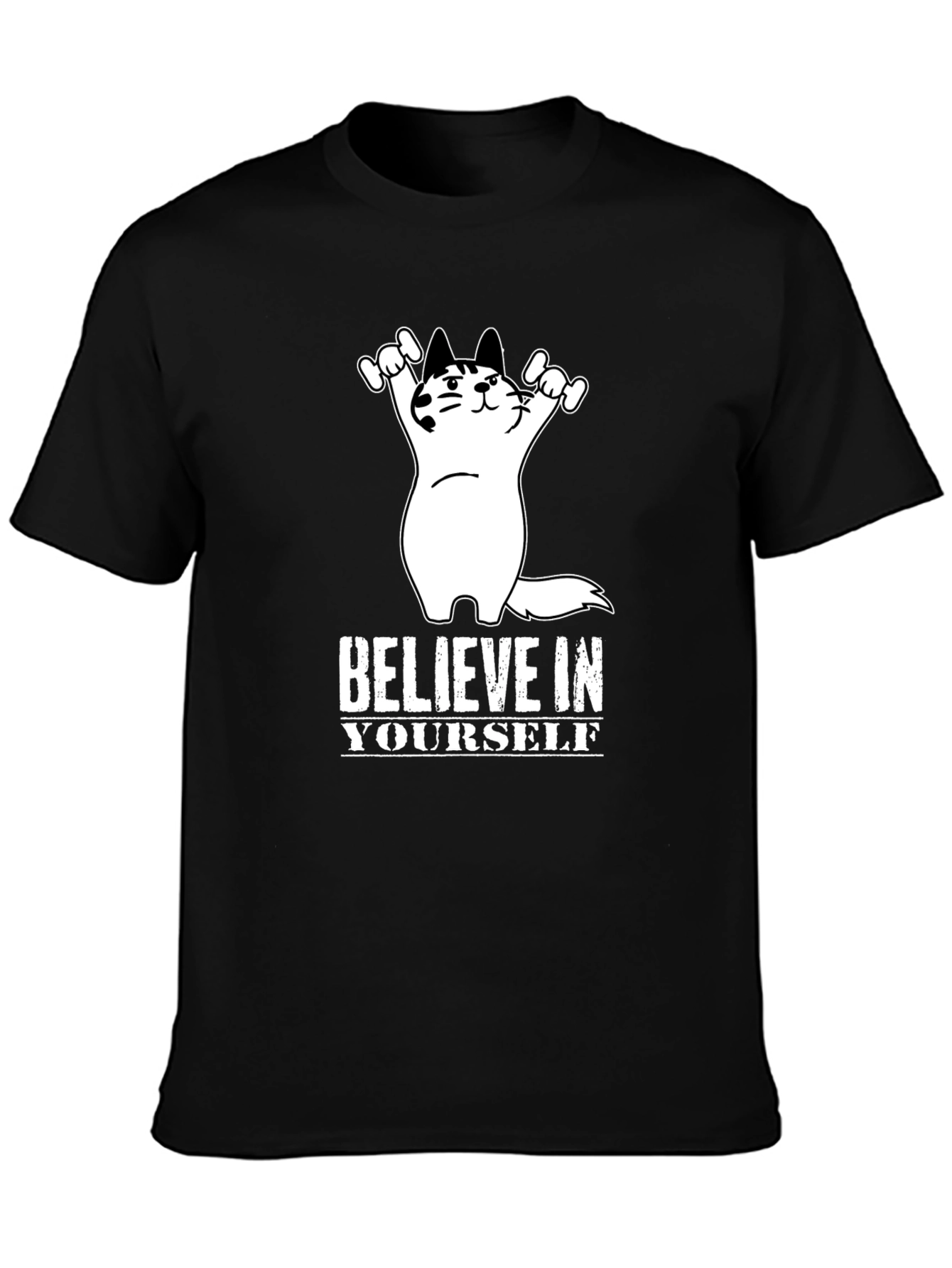 Believe In Yourself Cat T-Shirt - Motivational Tee