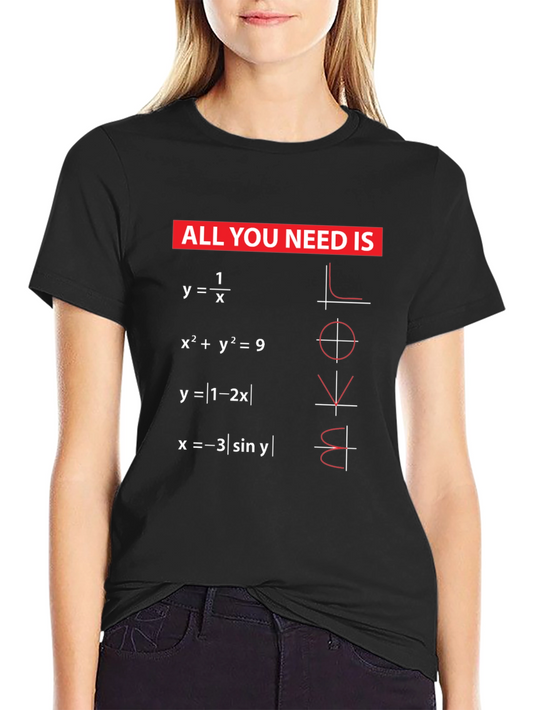 Math Equations LOVE Graphic T-Shirt - Nerdy & Cool