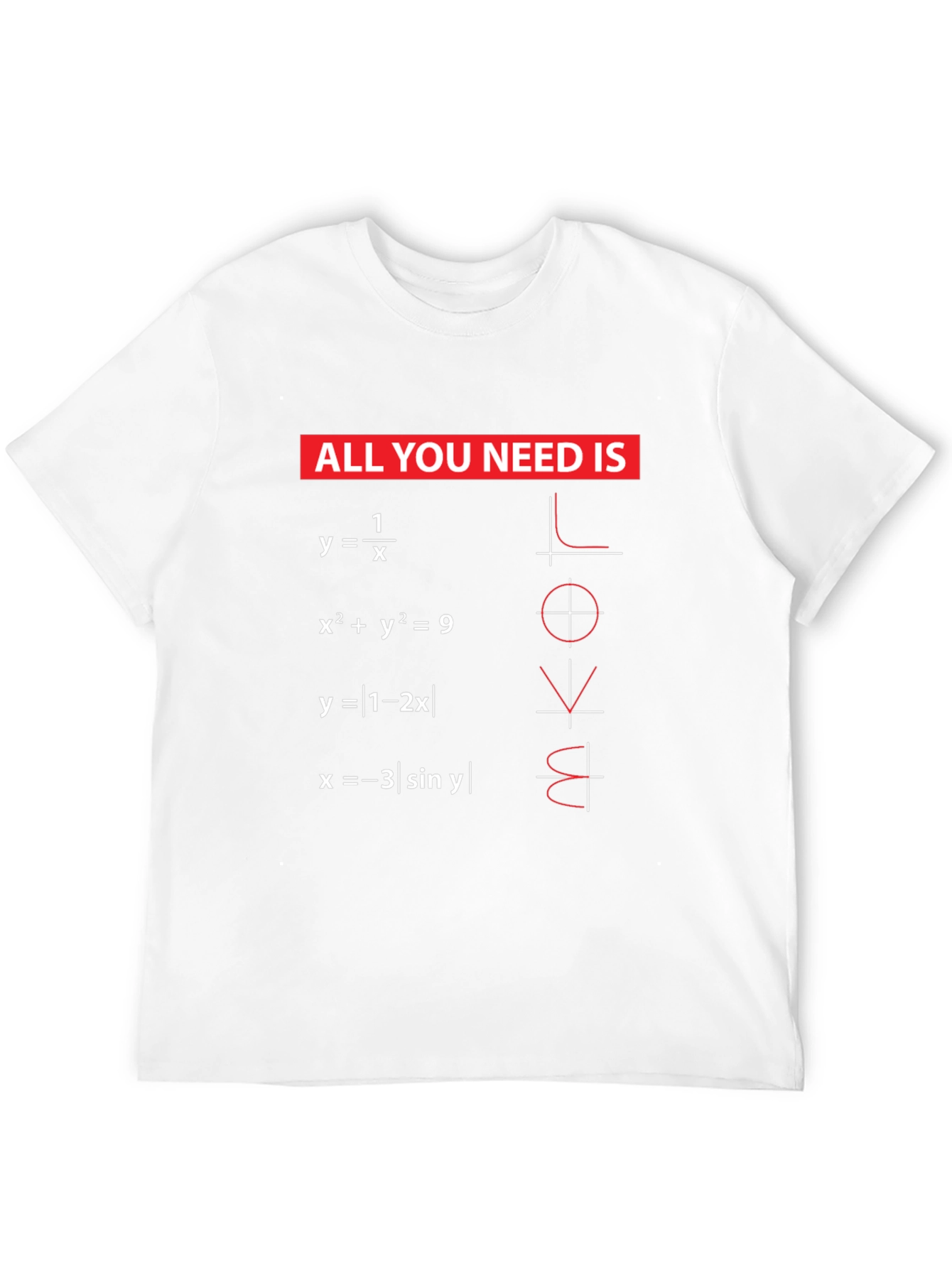 Math Equations LOVE Graphic T-Shirt - Nerdy & Cool