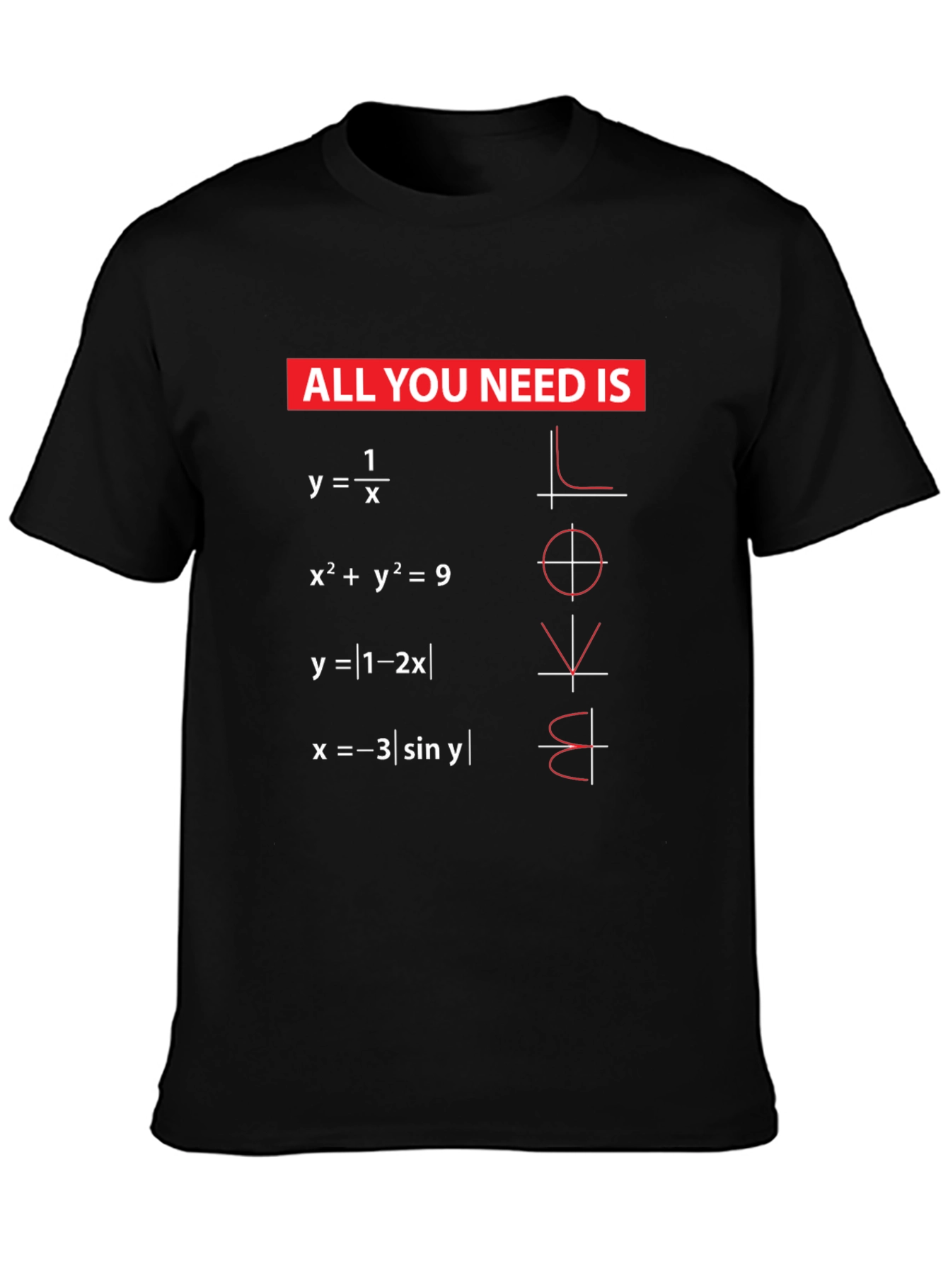Math Equations LOVE Graphic T-Shirt - Nerdy & Cool