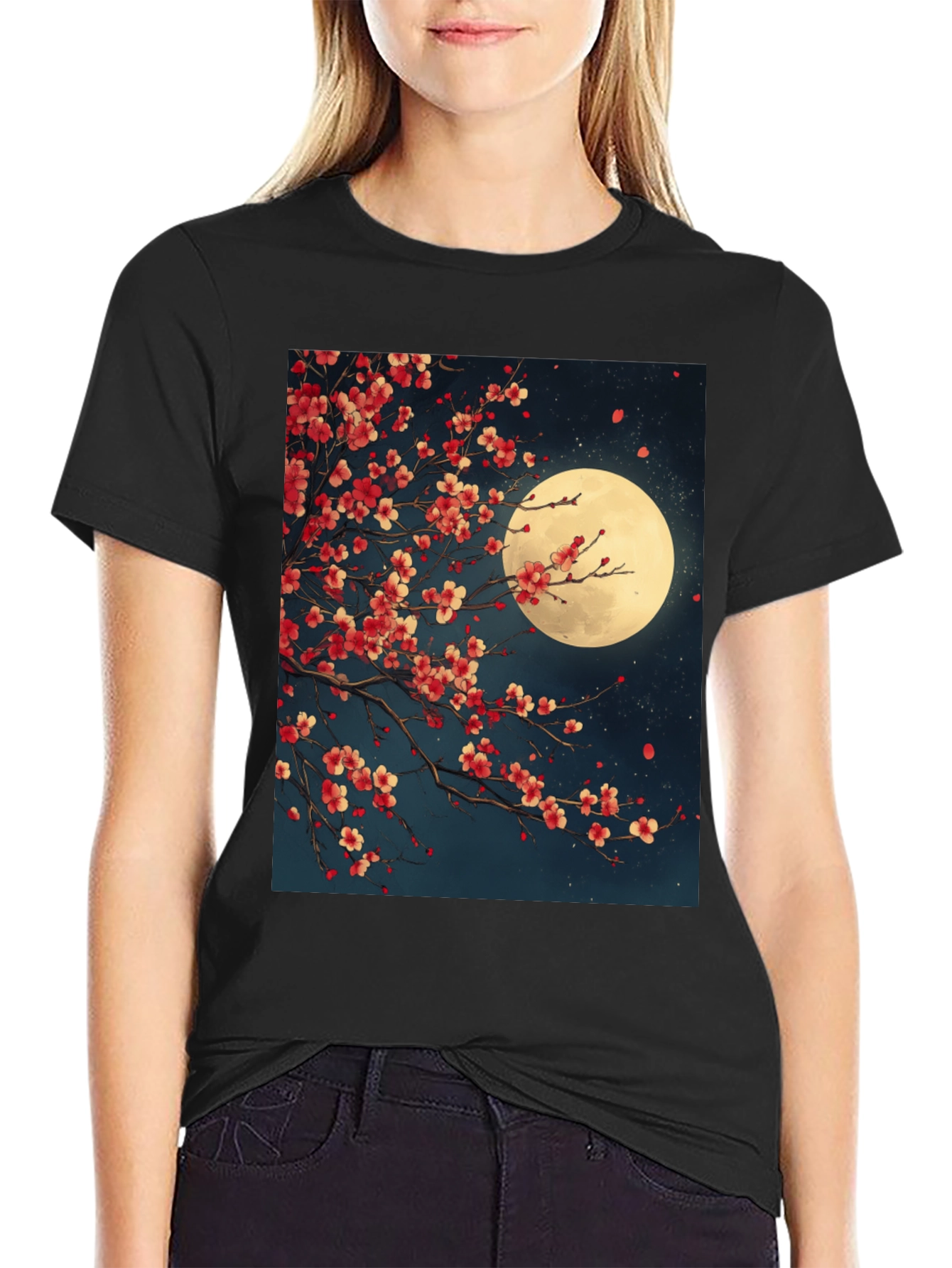 Cherry Blossom Moon Graphic Tee