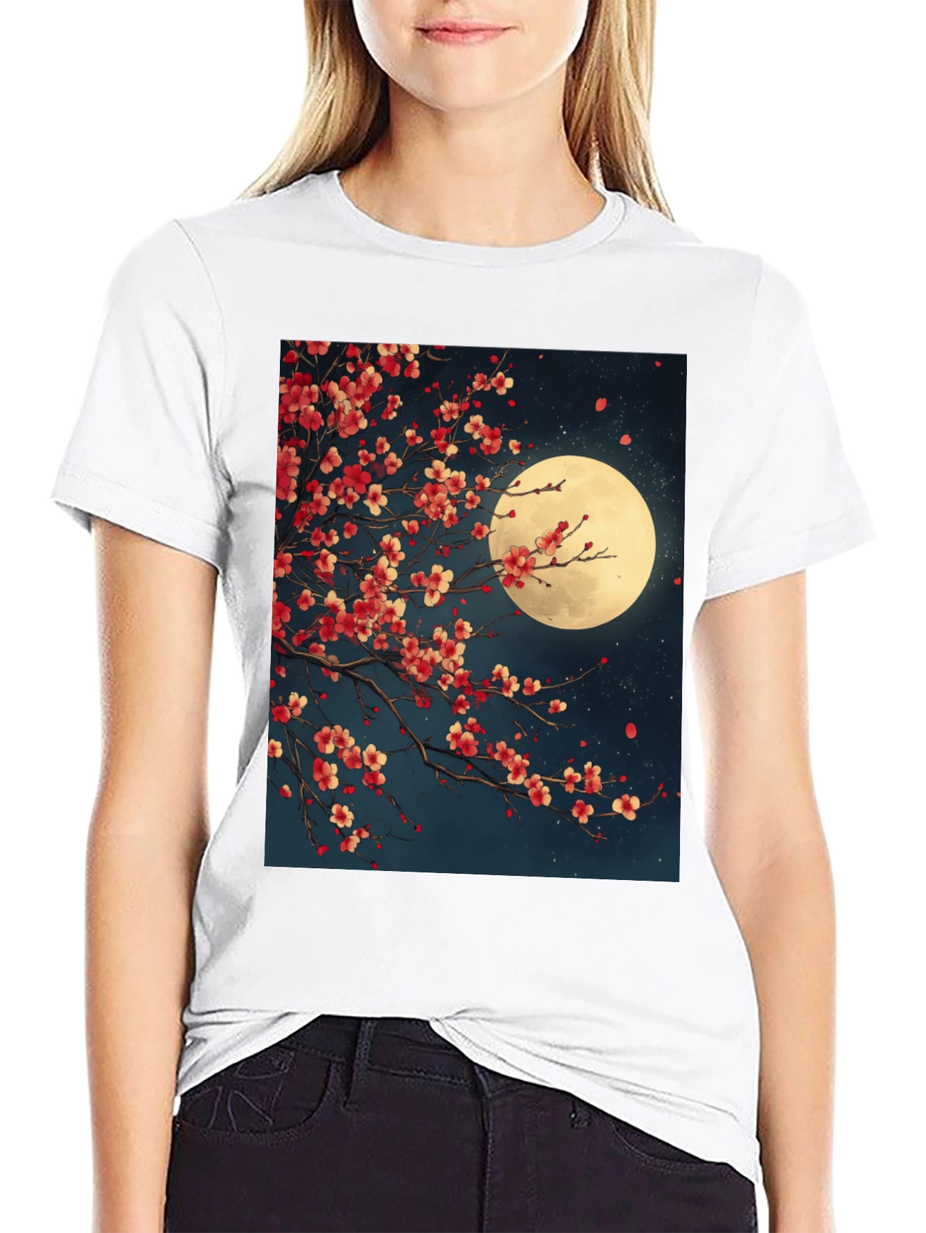 Cherry Blossom Moon Graphic Tee