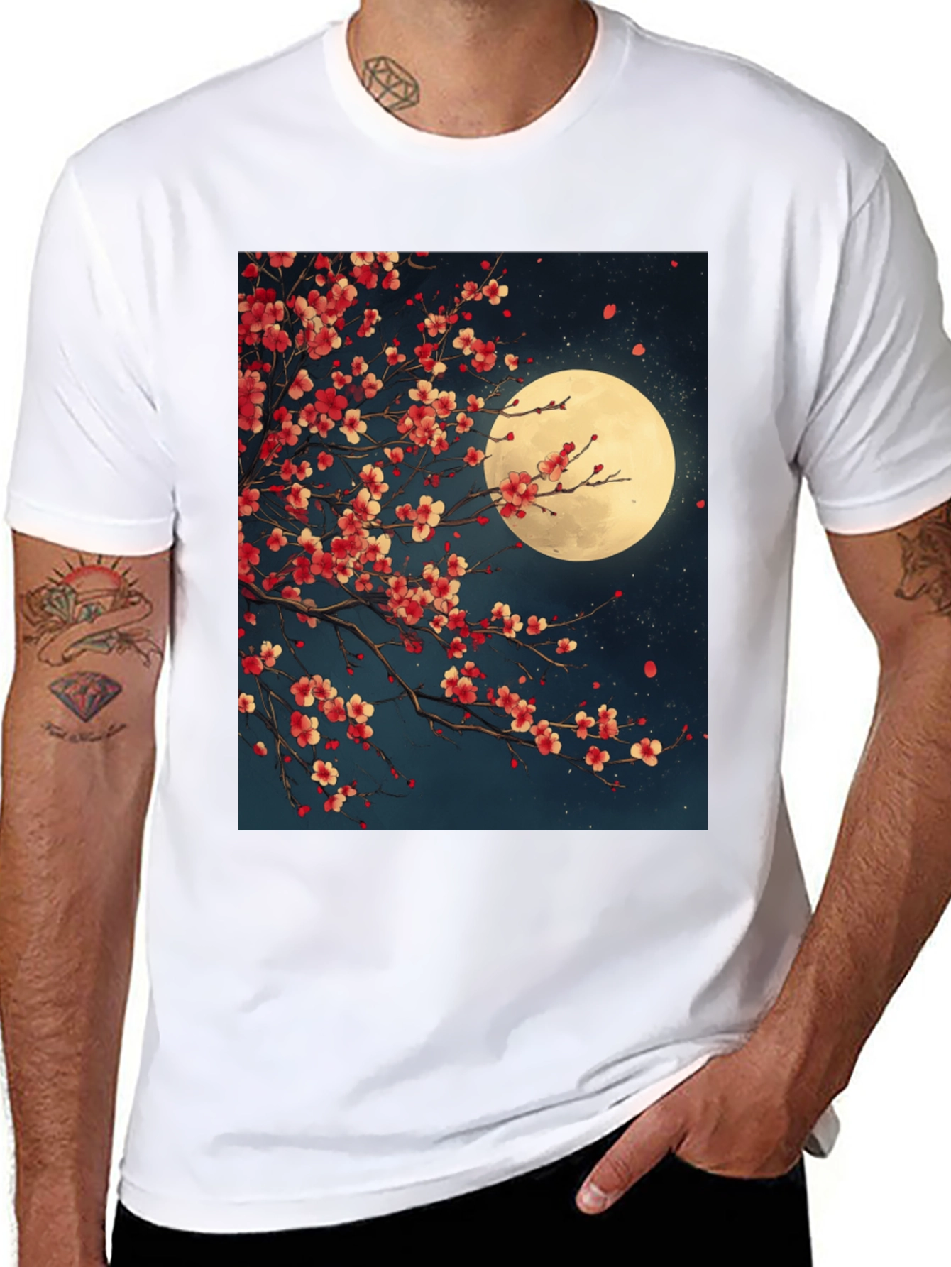 Cherry Blossom Moon Graphic Tee