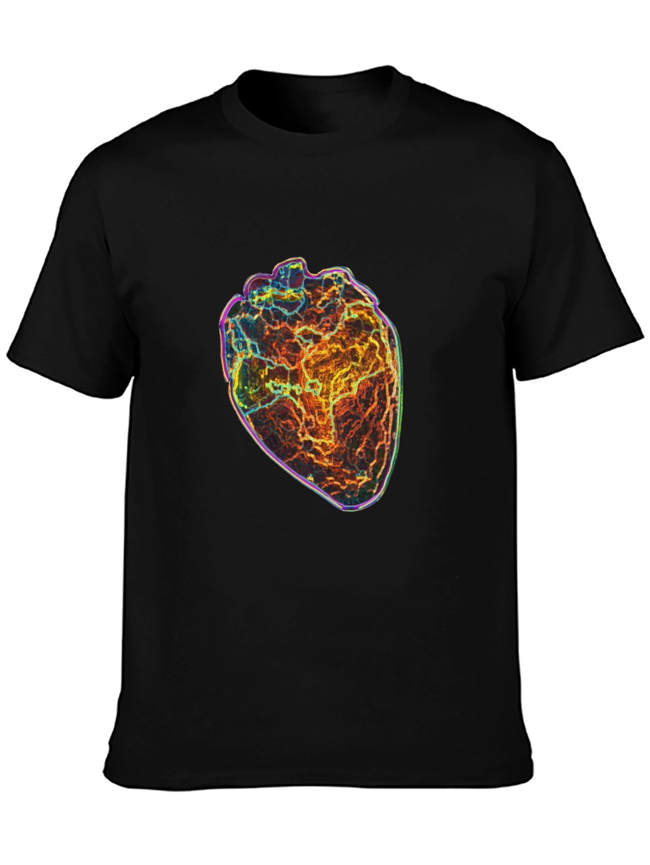 Anatomical Heart Graphic Print Black T-Shirt