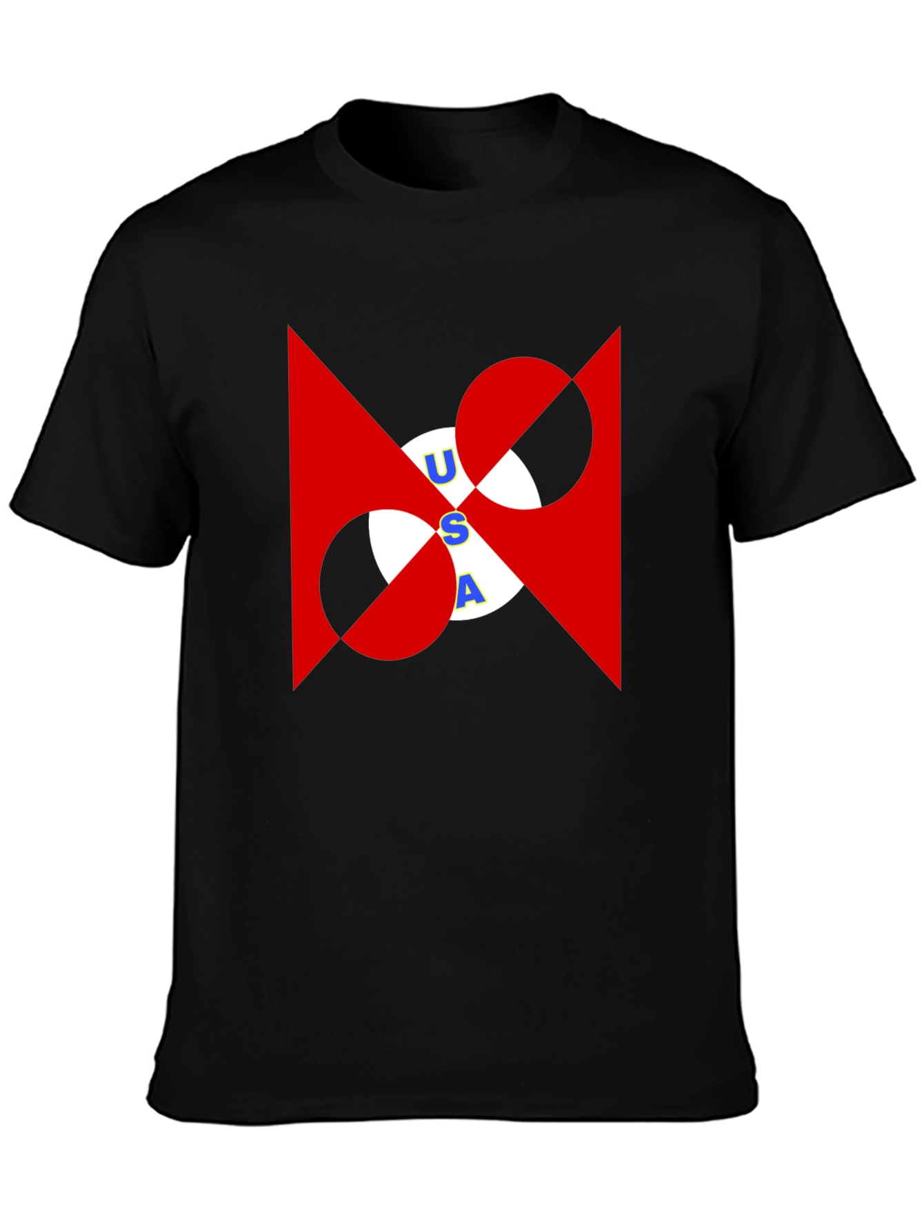 USA Graphic Print Black T-Shirt