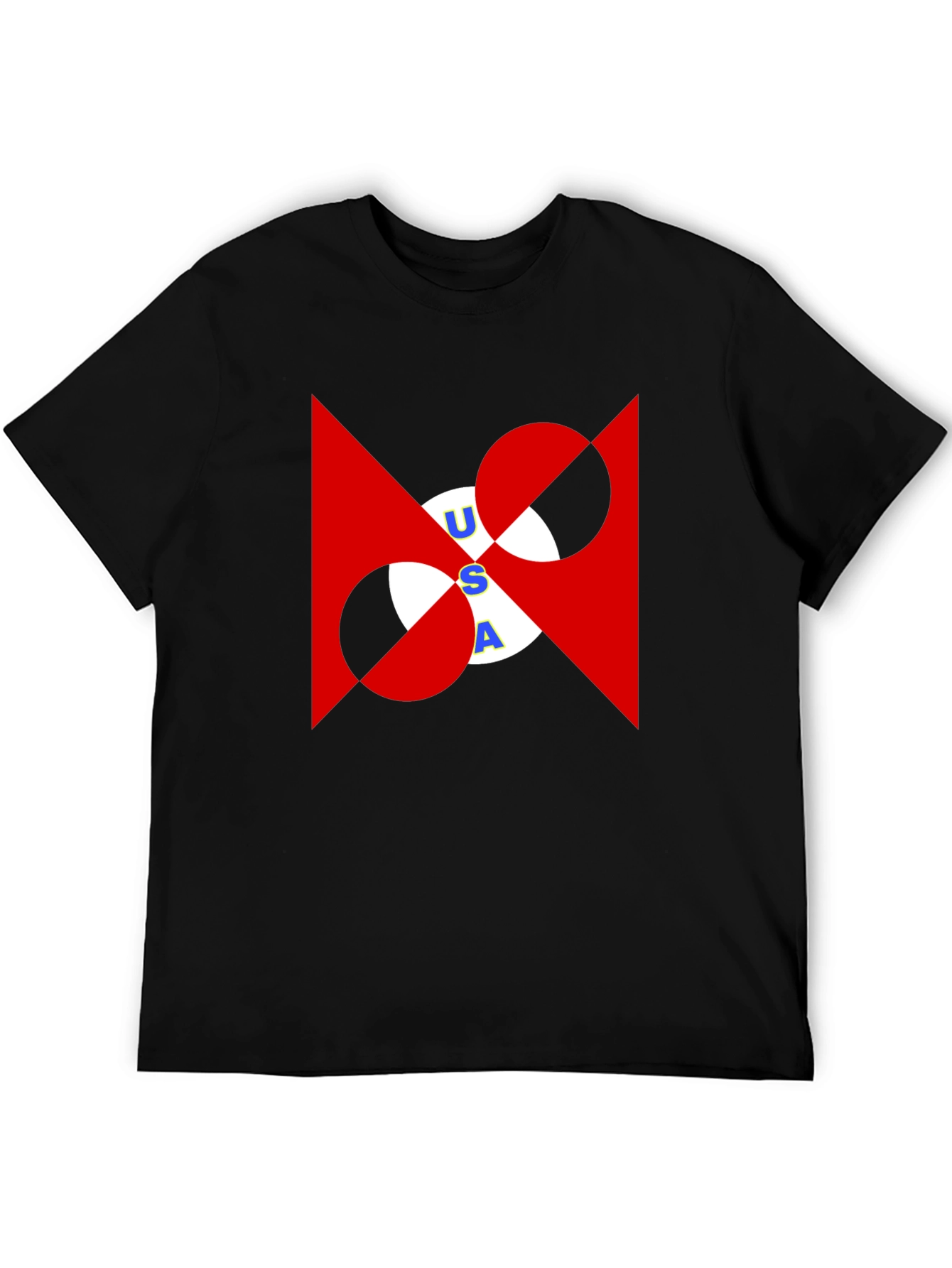 USA Graphic Print Black T-Shirt