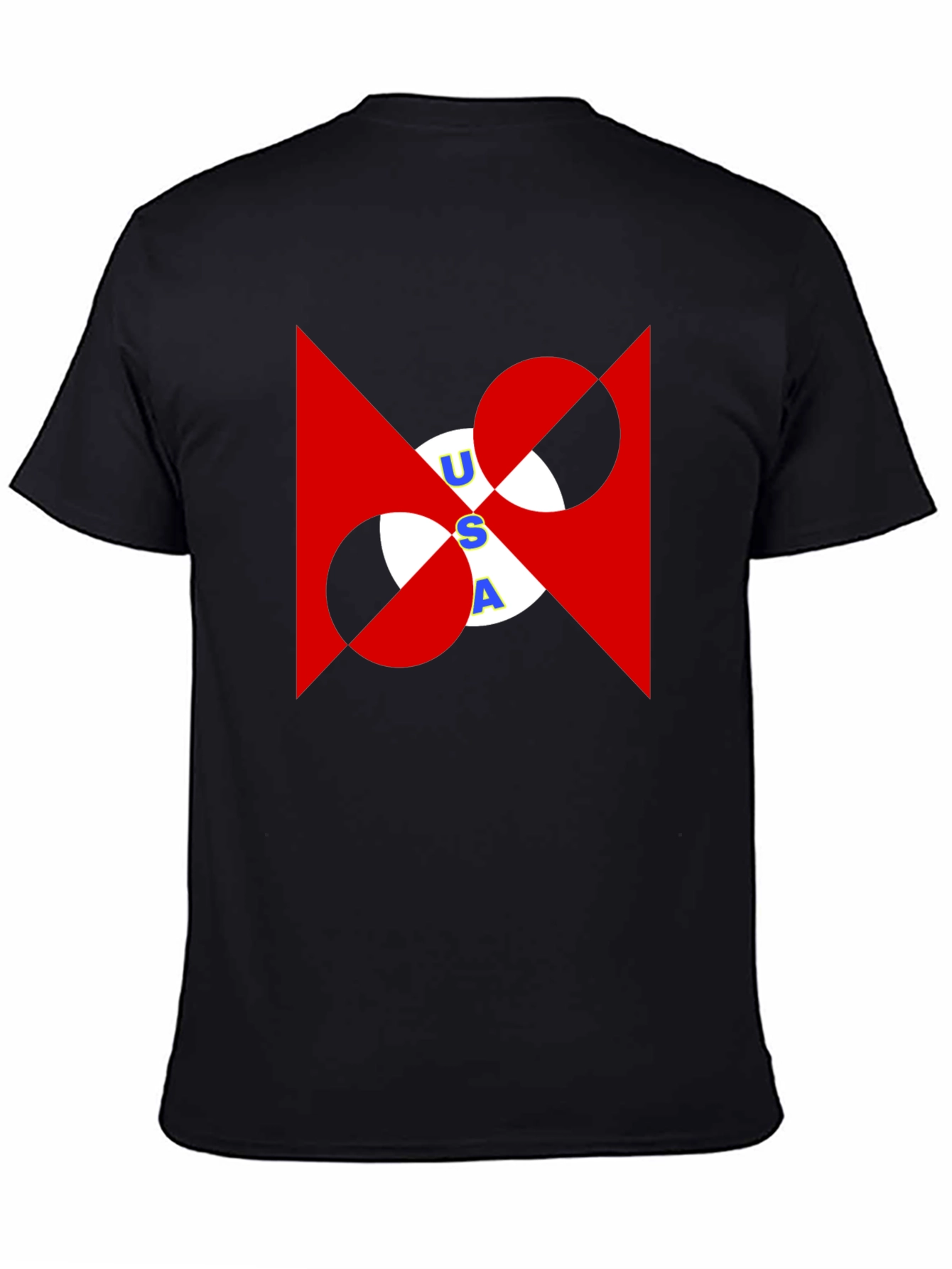 USA Graphic Print Black T-Shirt