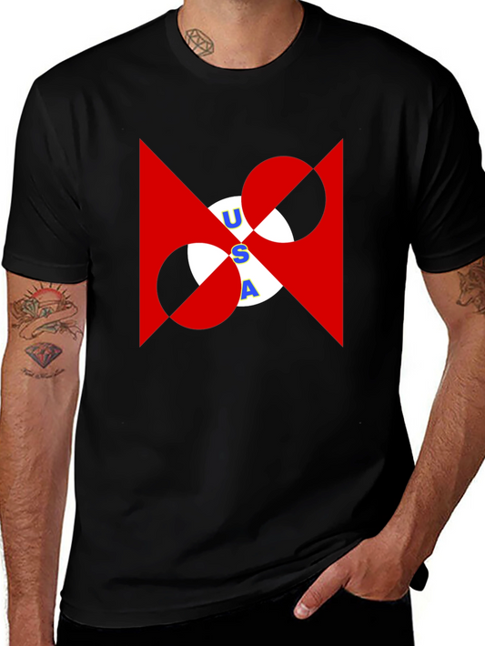 USA Graphic Print Black T-Shirt