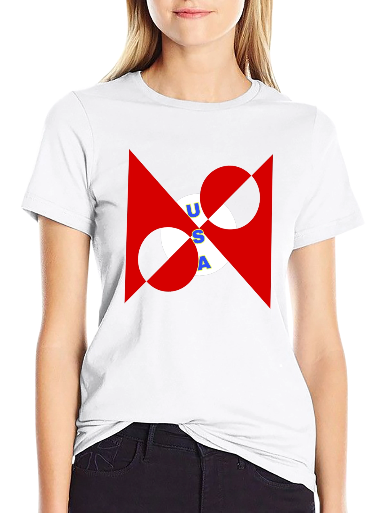 USA Graphic Print Black T-Shirt