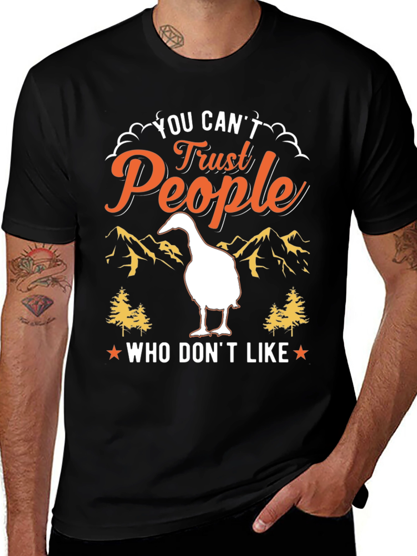 Trust People Tee: Goose Design T-Shirt