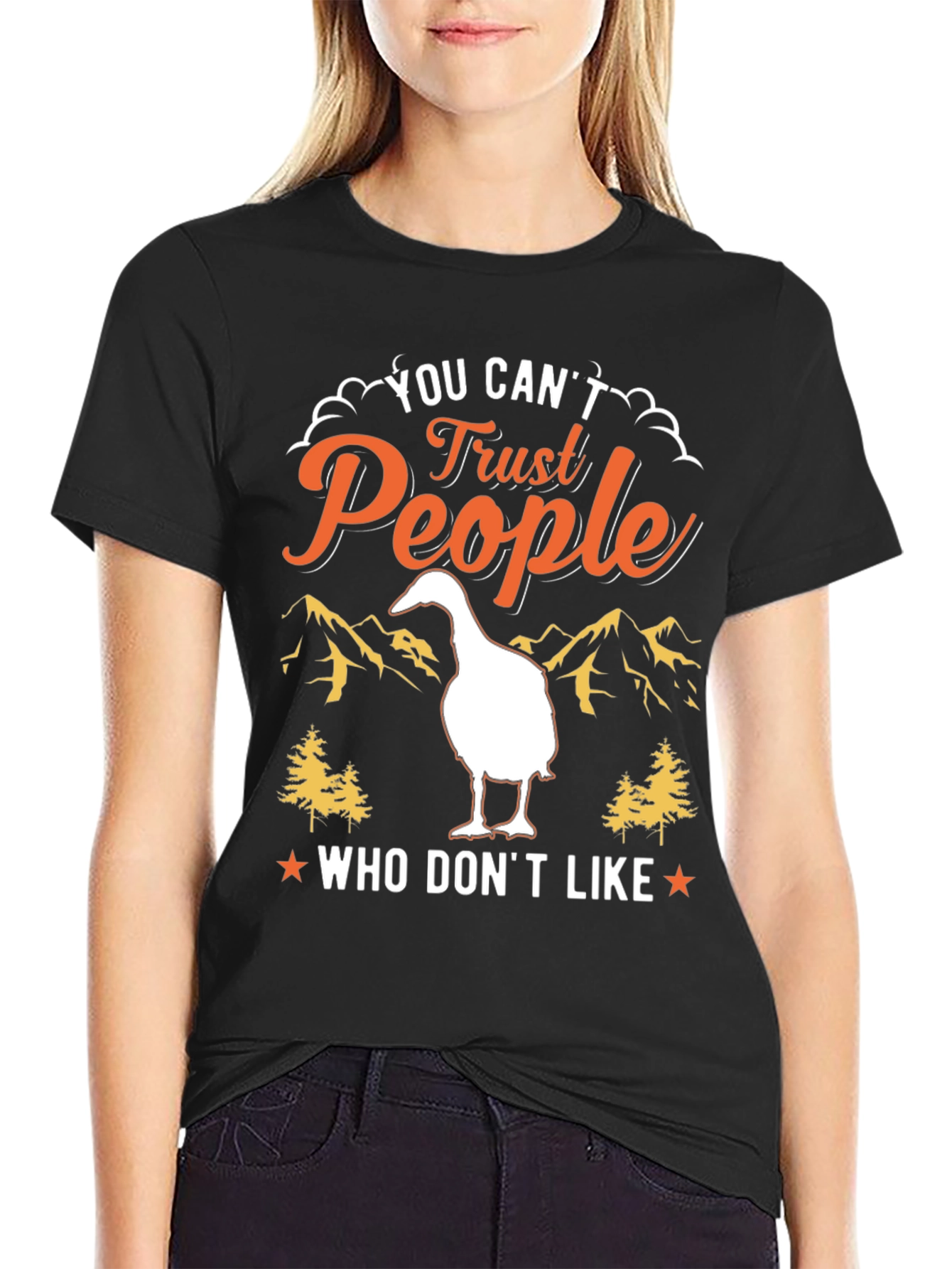 Trust People Tee: Goose Design T-Shirt