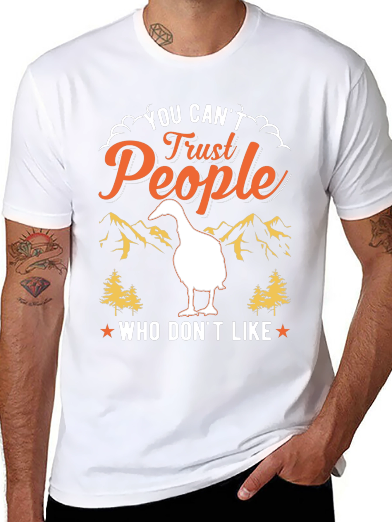 Trust People Tee: Goose Design T-Shirt