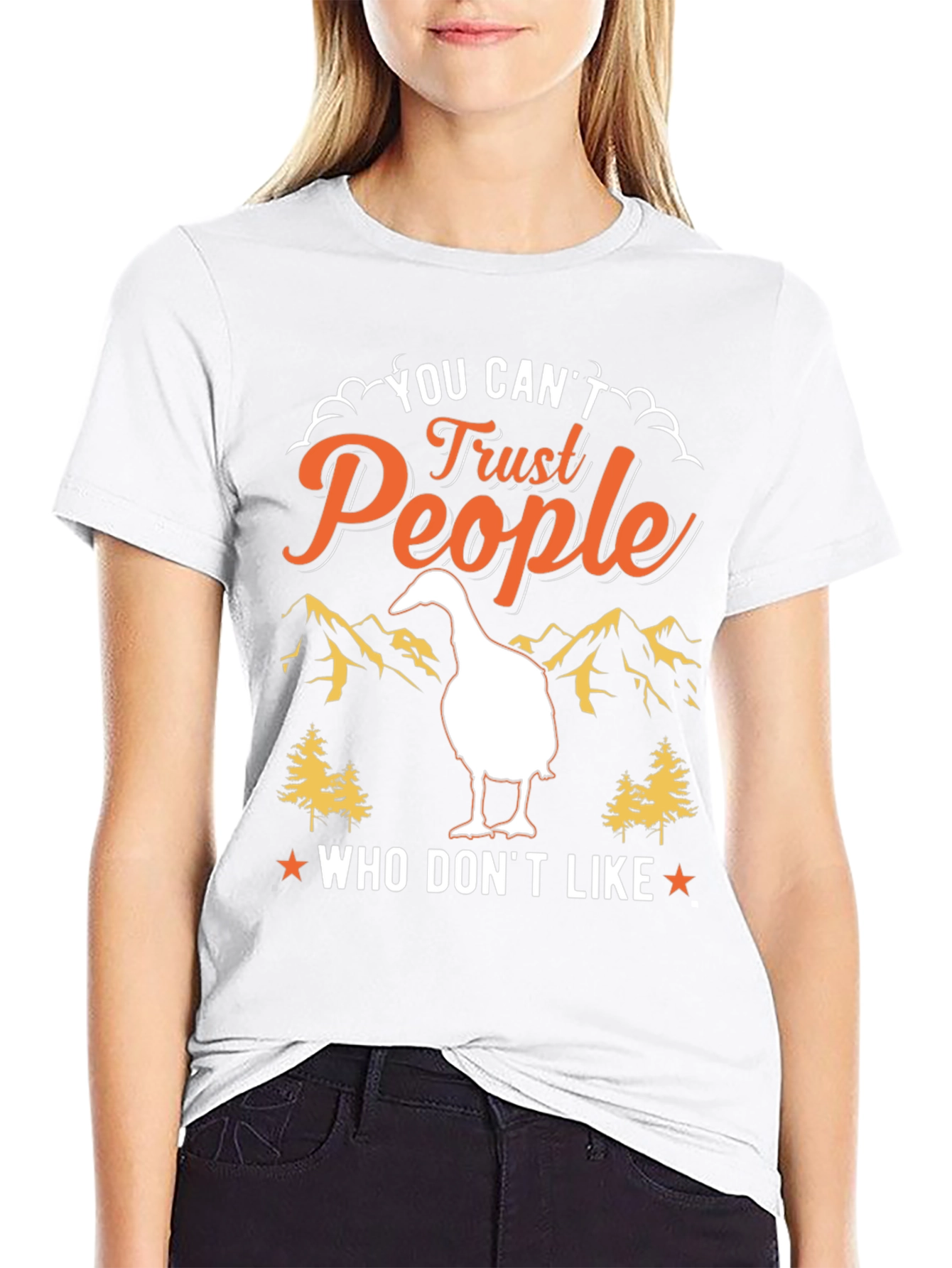 Trust People Tee: Goose Design T-Shirt
