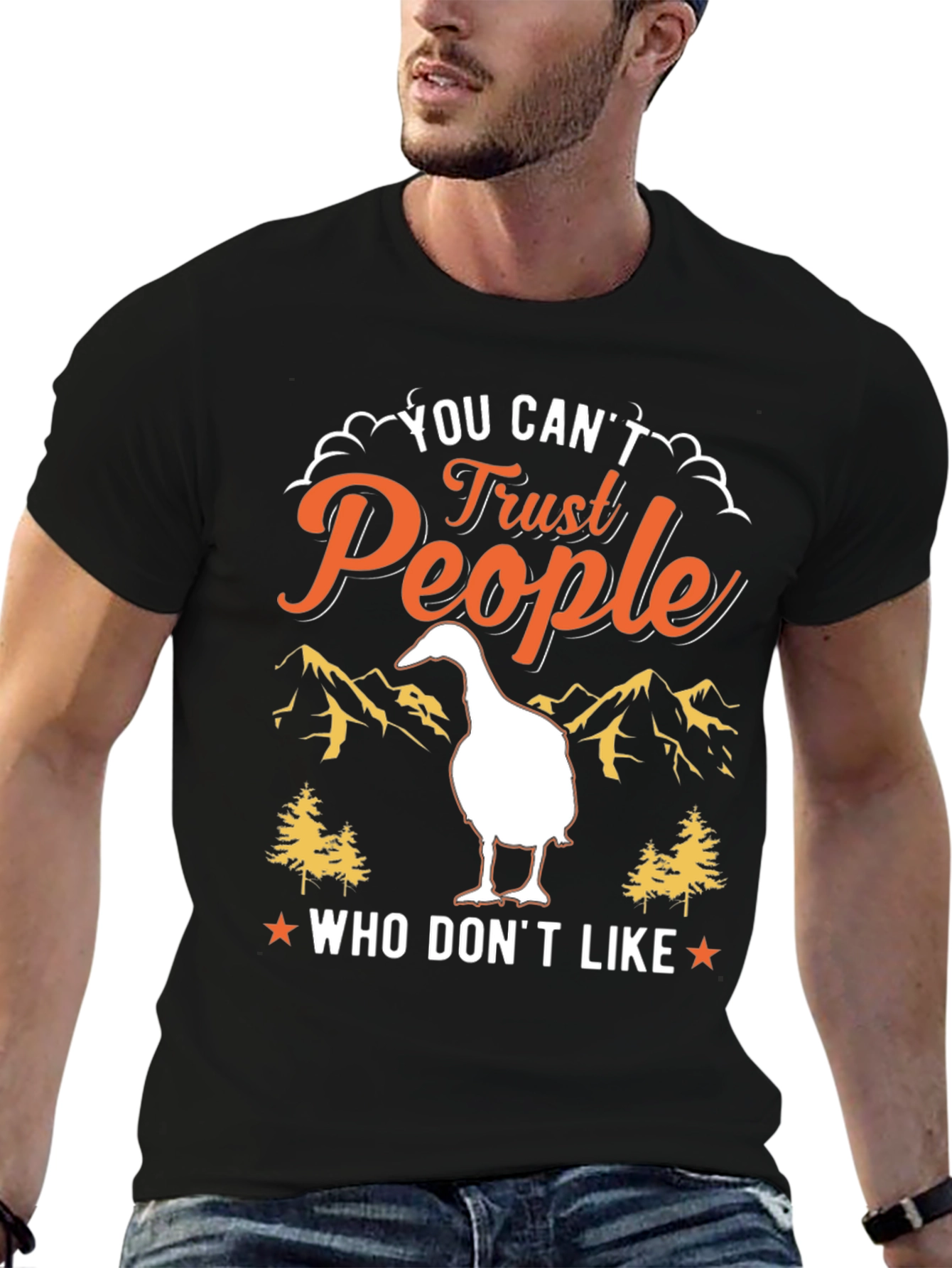 Trust People Tee: Goose Design T-Shirt