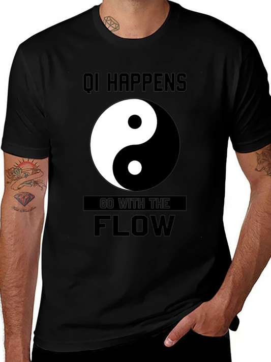 Qi Happens Yin Yang T-Shirt - Go With The Flow