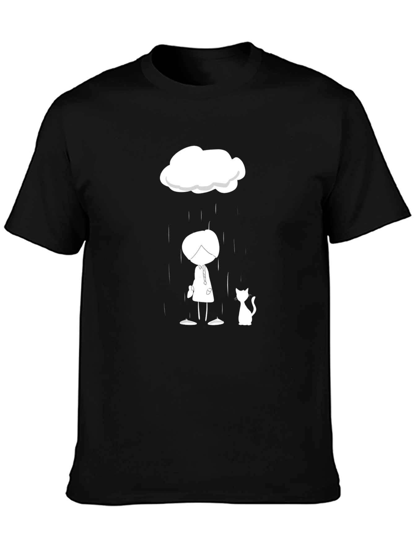Rainy Day Cat Tee - Stylish Graphic T-Shirt