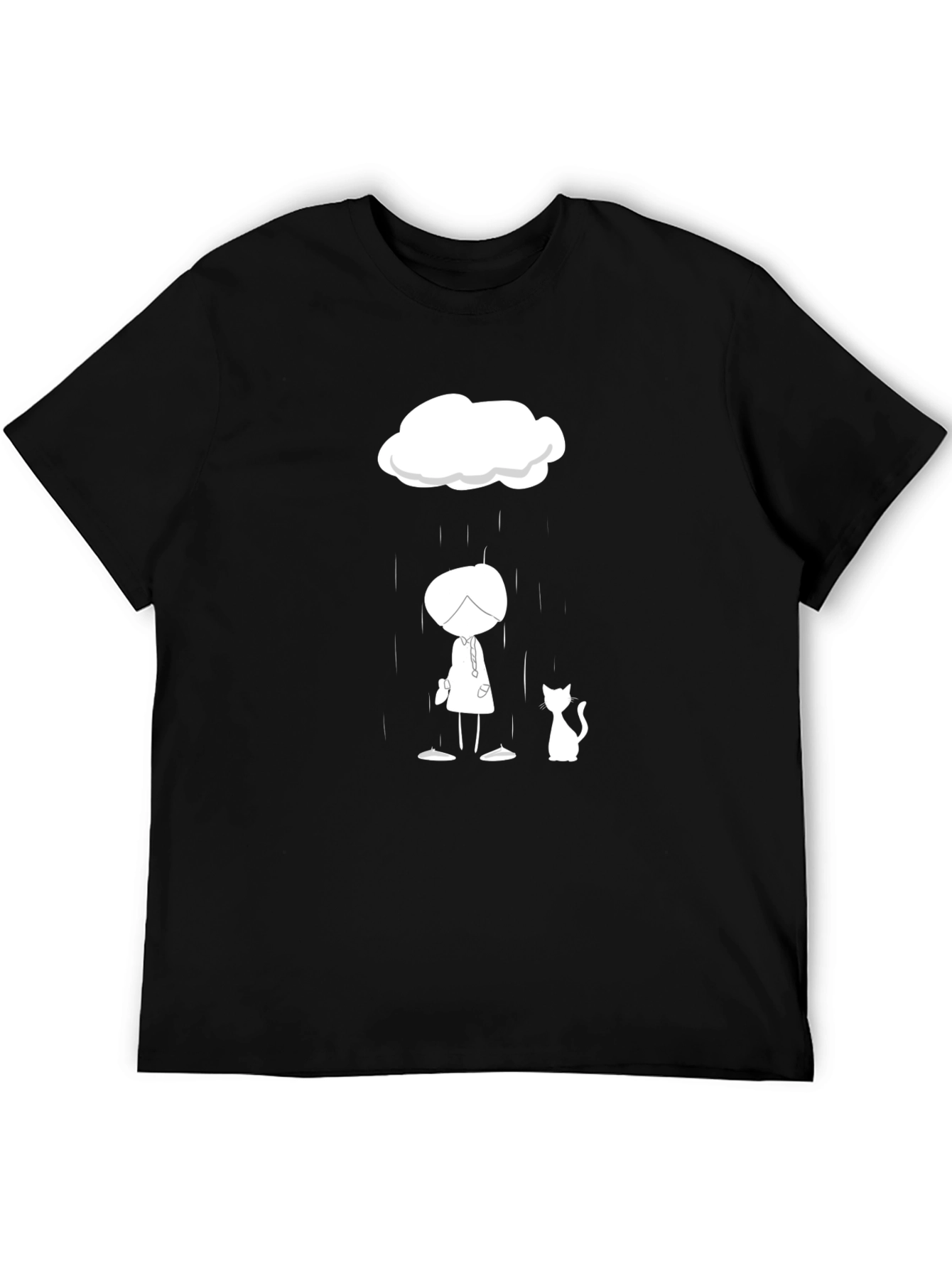 Rainy Day Cat Tee - Stylish Graphic T-Shirt